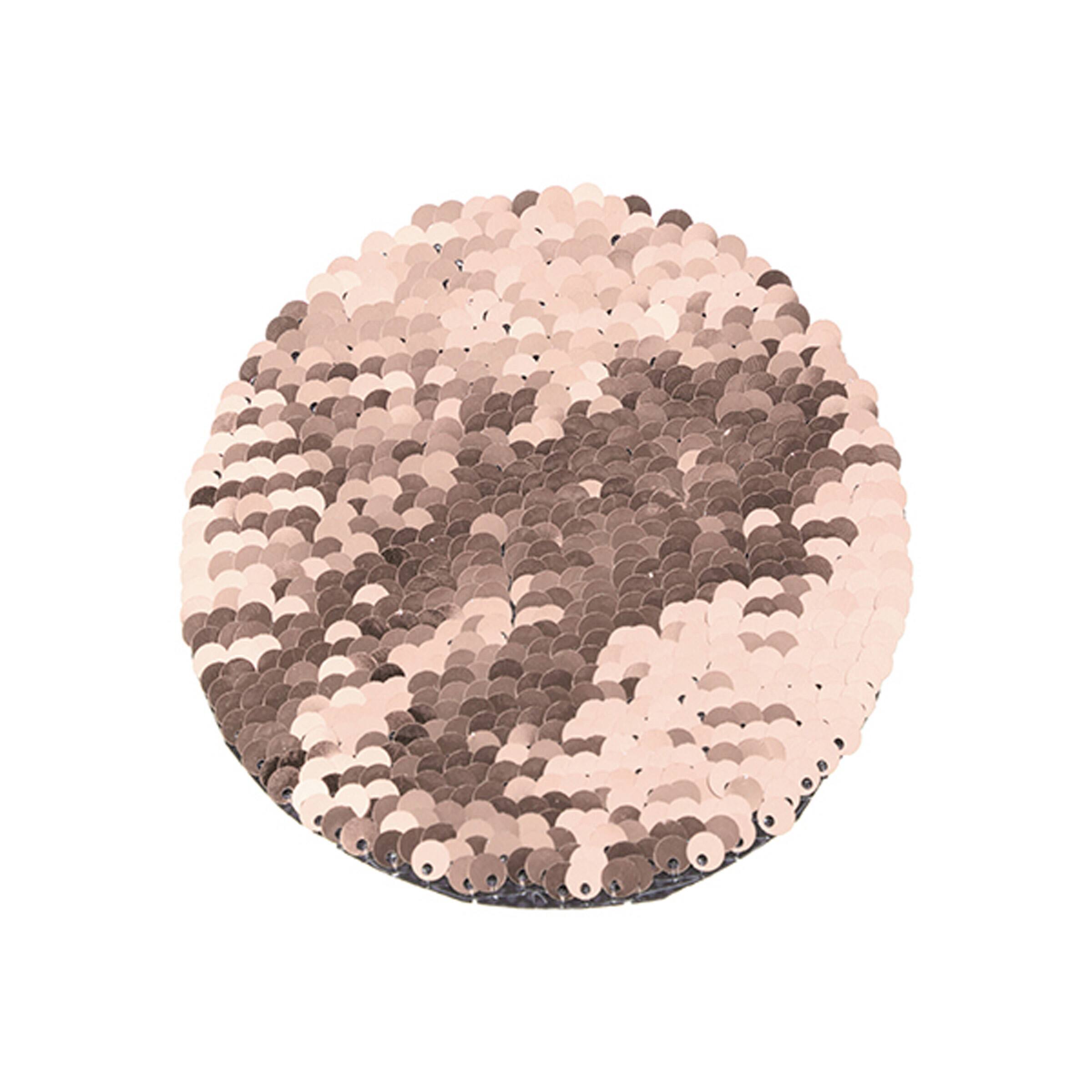 Craft Express 4" Round Champagne & White Sublimation Sequin Patches, 2ct.