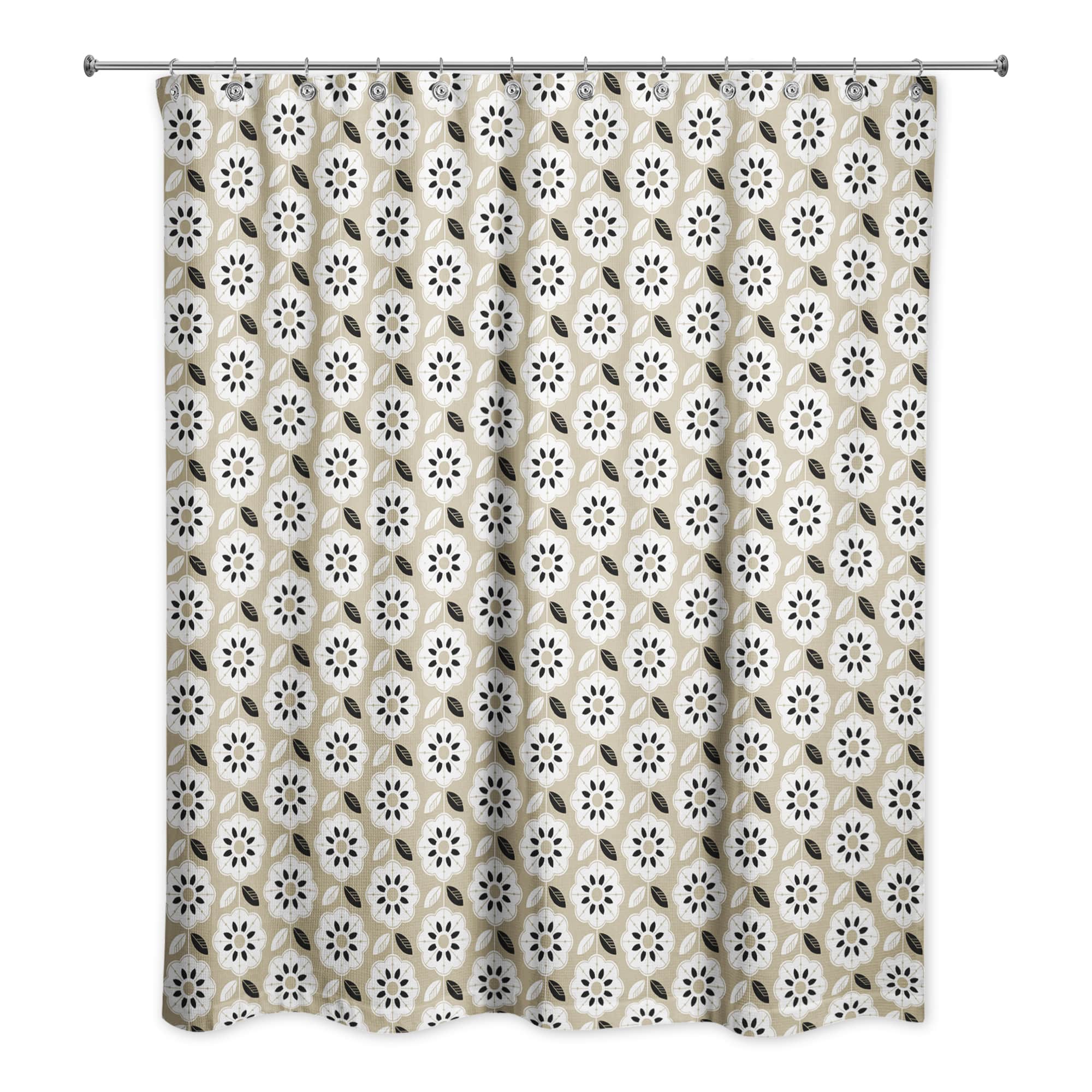 Mod Gold Flower 71" x 74" Shower Curtain
