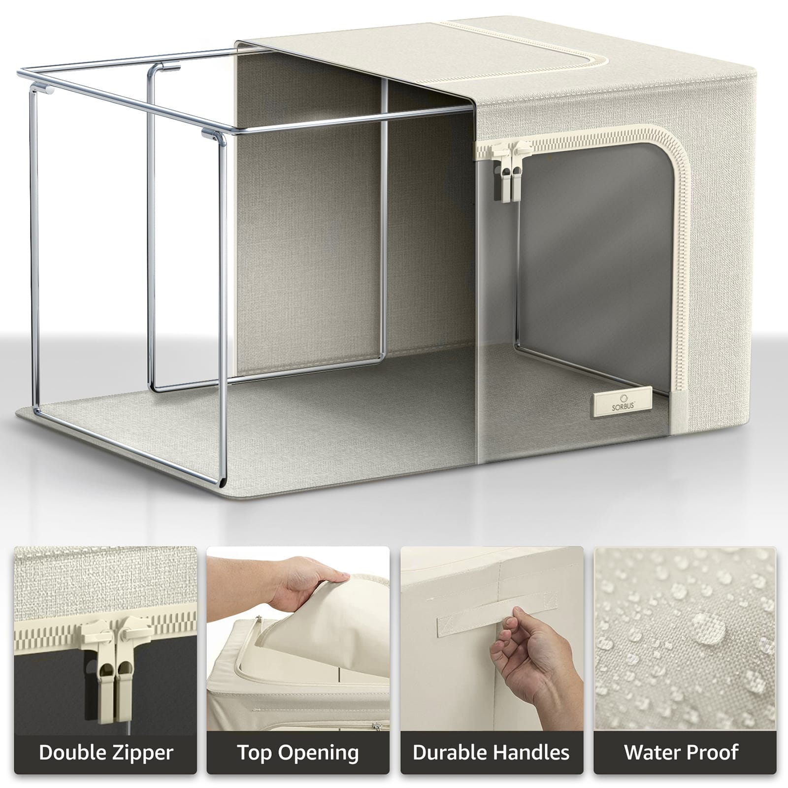 Sorbus Foldable & Stackable Storage Bags with Windows Set