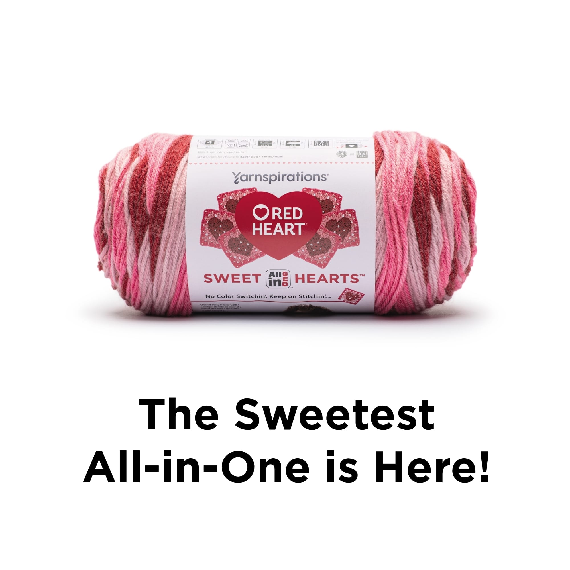 3 Pack Red Heart® All in One™ Sweet Hearts™ Yarn