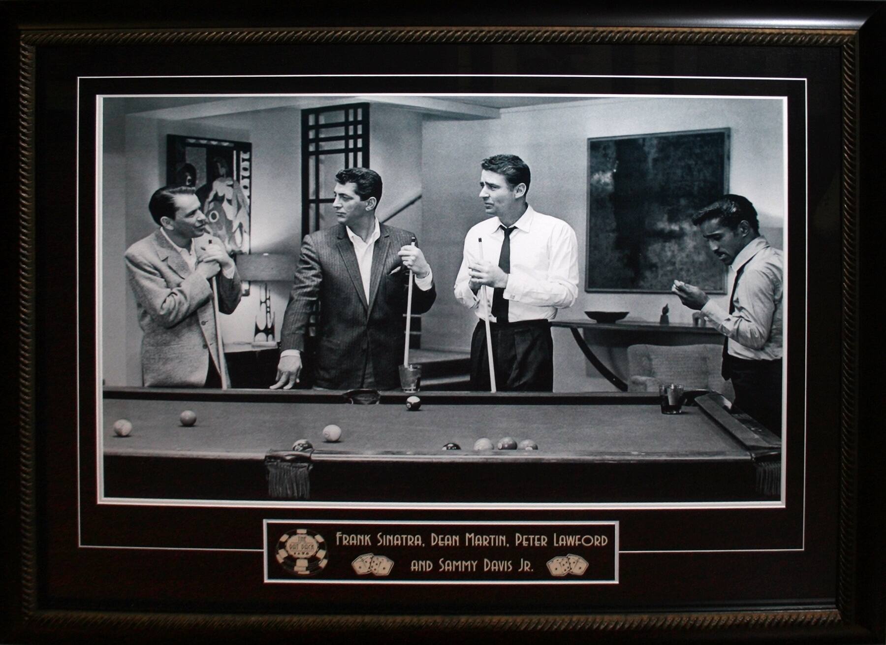 Rat Pack Framed Playing Pool 44.5" x 36.5"