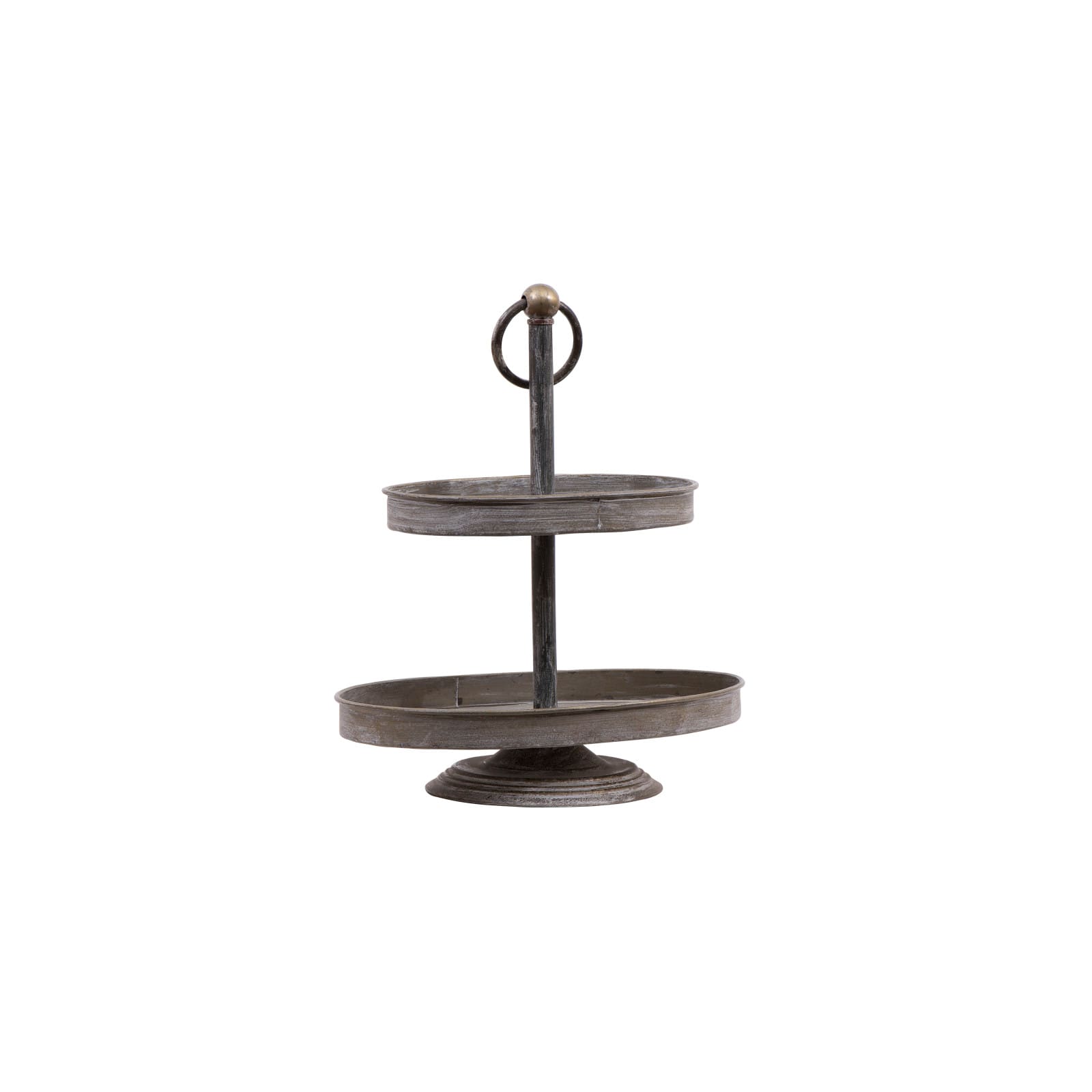 Hello Honey® 17" Decorative Metal 2-Tier Tray
