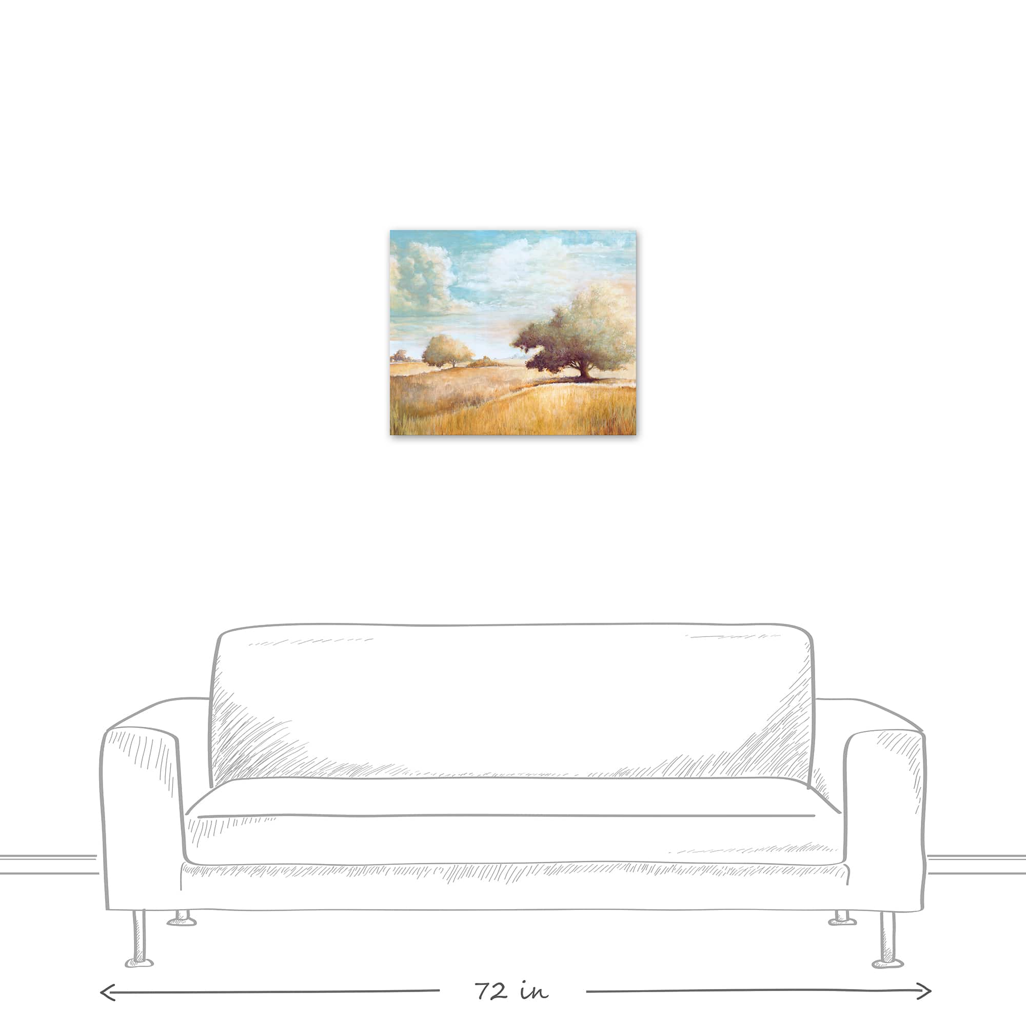 Painted Field And Trees 24" x 20" Canvas Wall Art