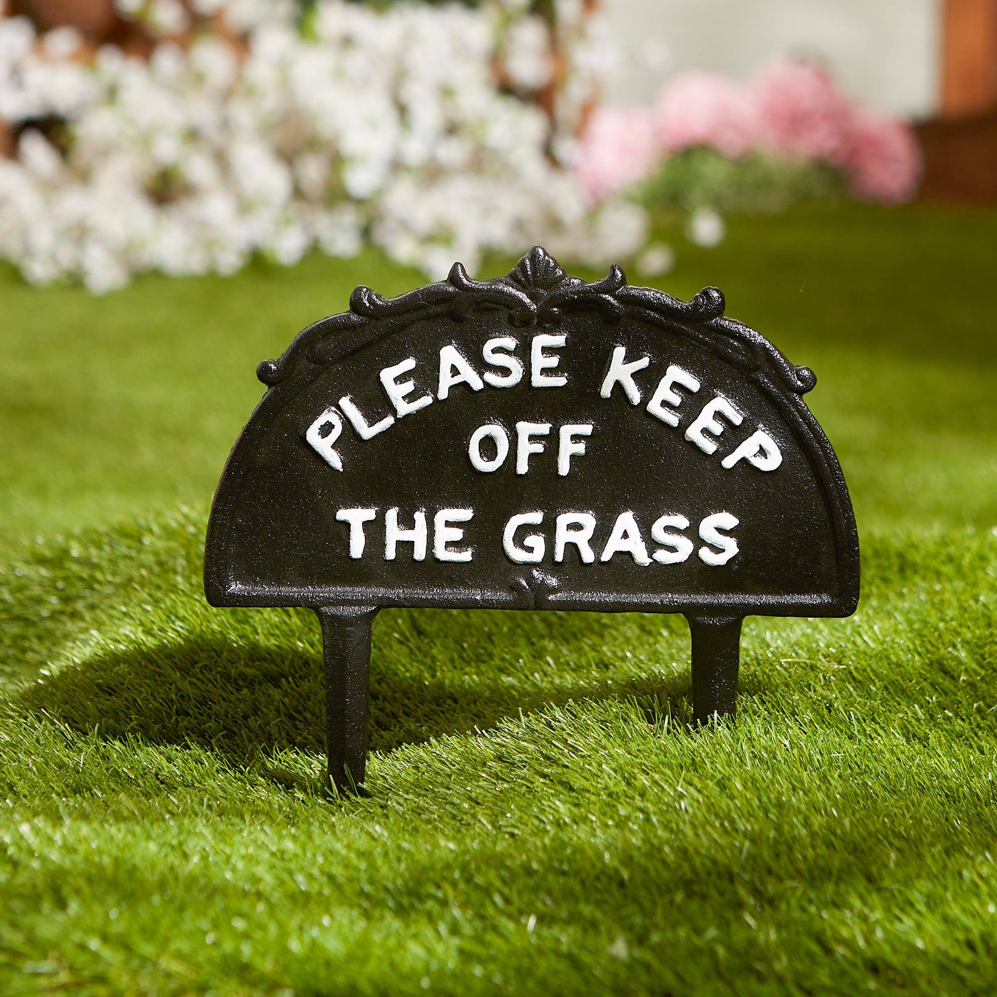 10" Please Keep Off The Grass Garden Stake