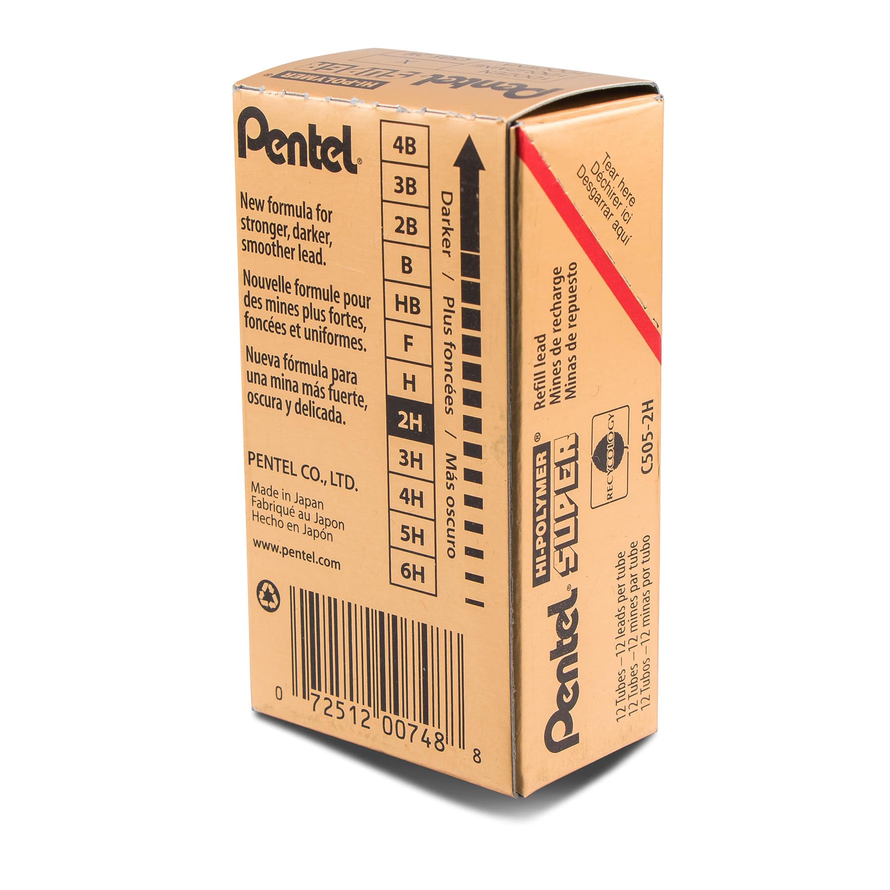 Pentel® Super Hi-Polymer® Fine 0.5mm Pencil Lead Refills, 12 Packs of 12