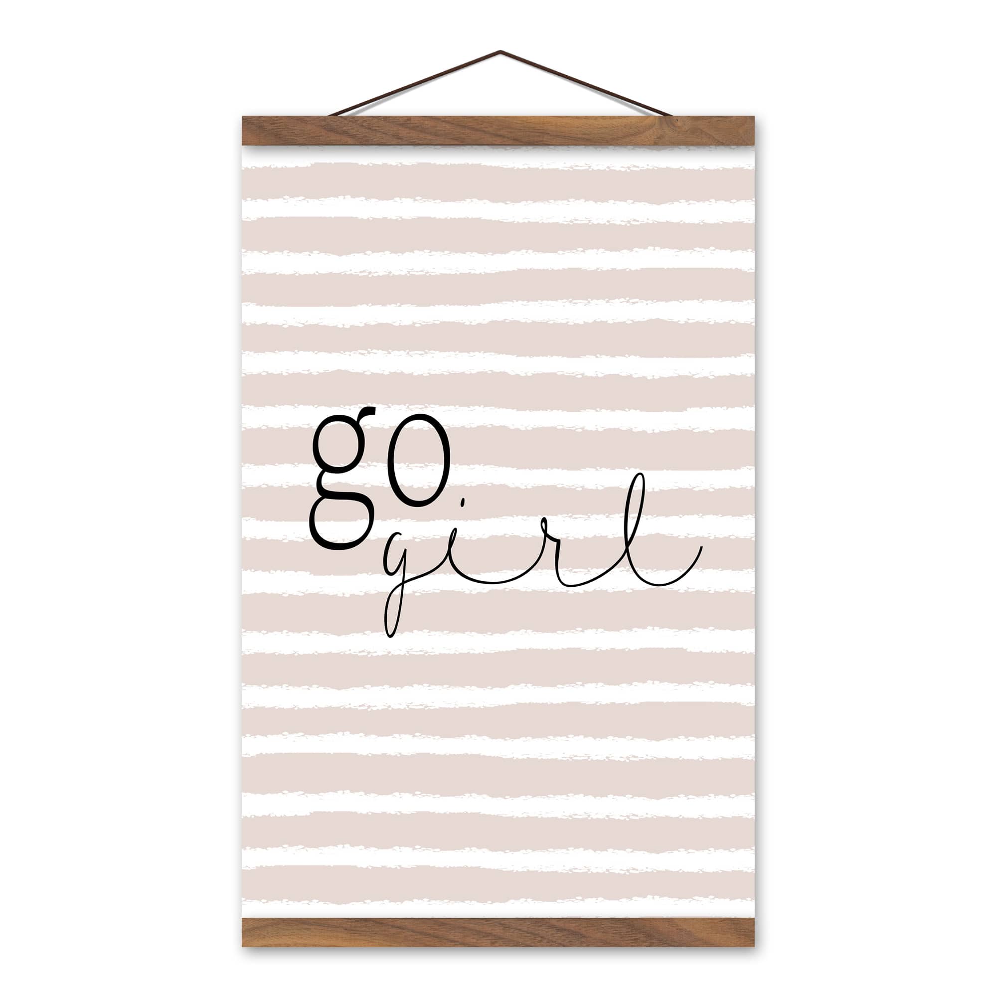 Go Girl Teak Hanging Canvas