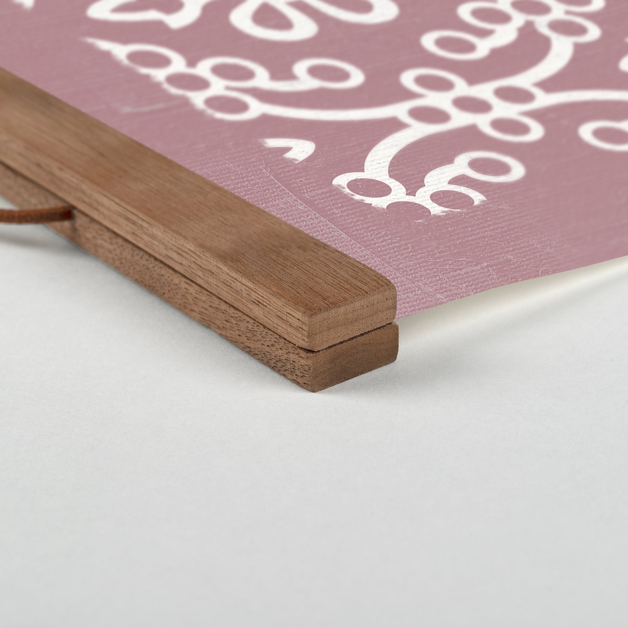 Folksy Pattern Teak Hanging Canvas Art