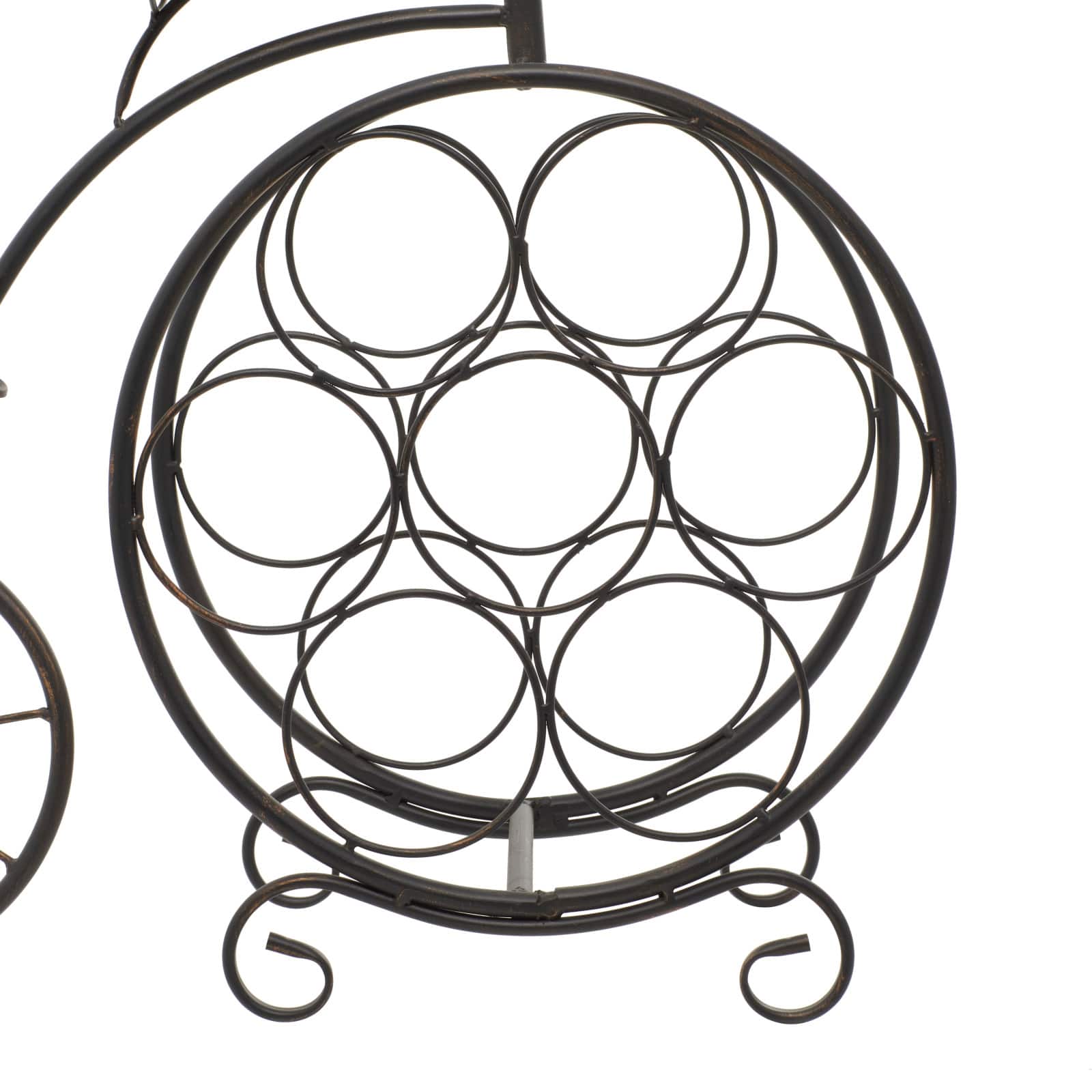 21"  Rustic Brass Bicycle Wine Holder Rack