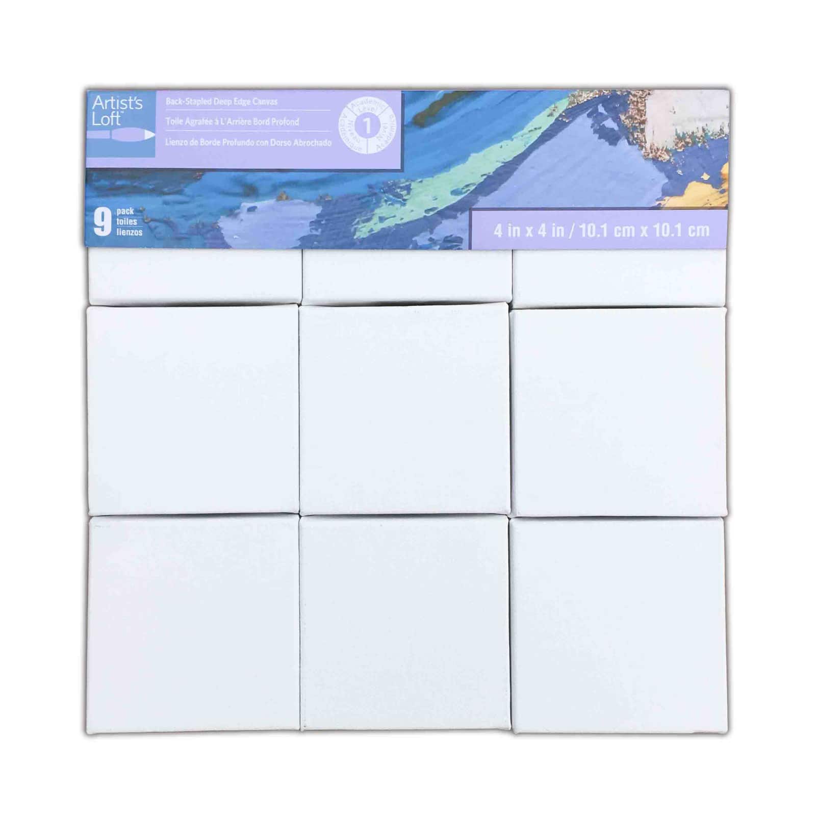 6 Packs: 9 ct. (54 total) Level 1 4" x 4" Deco Canvas Pack by Artist's Loft®