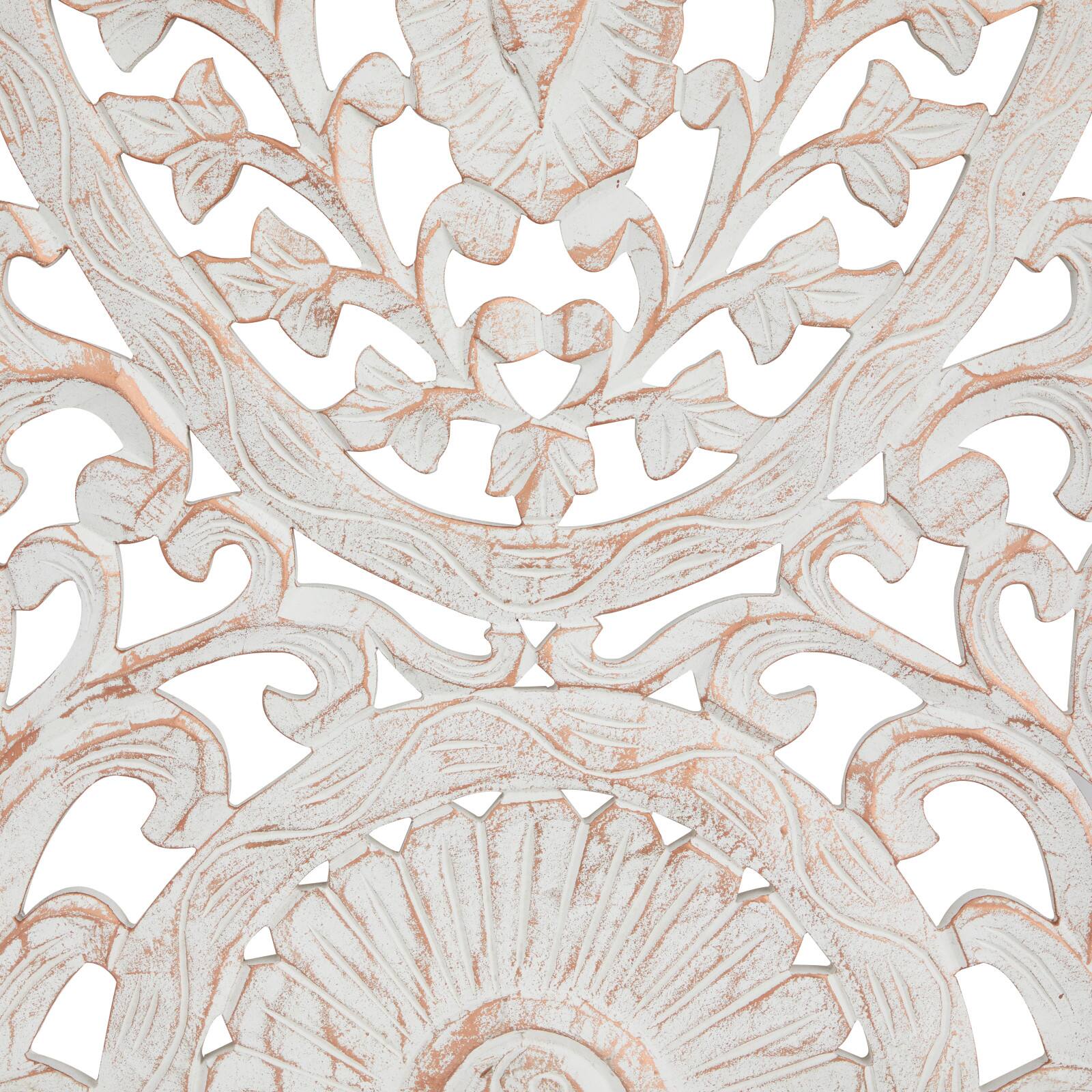 White Wood Traditional Wall Decor, 48" x 24"