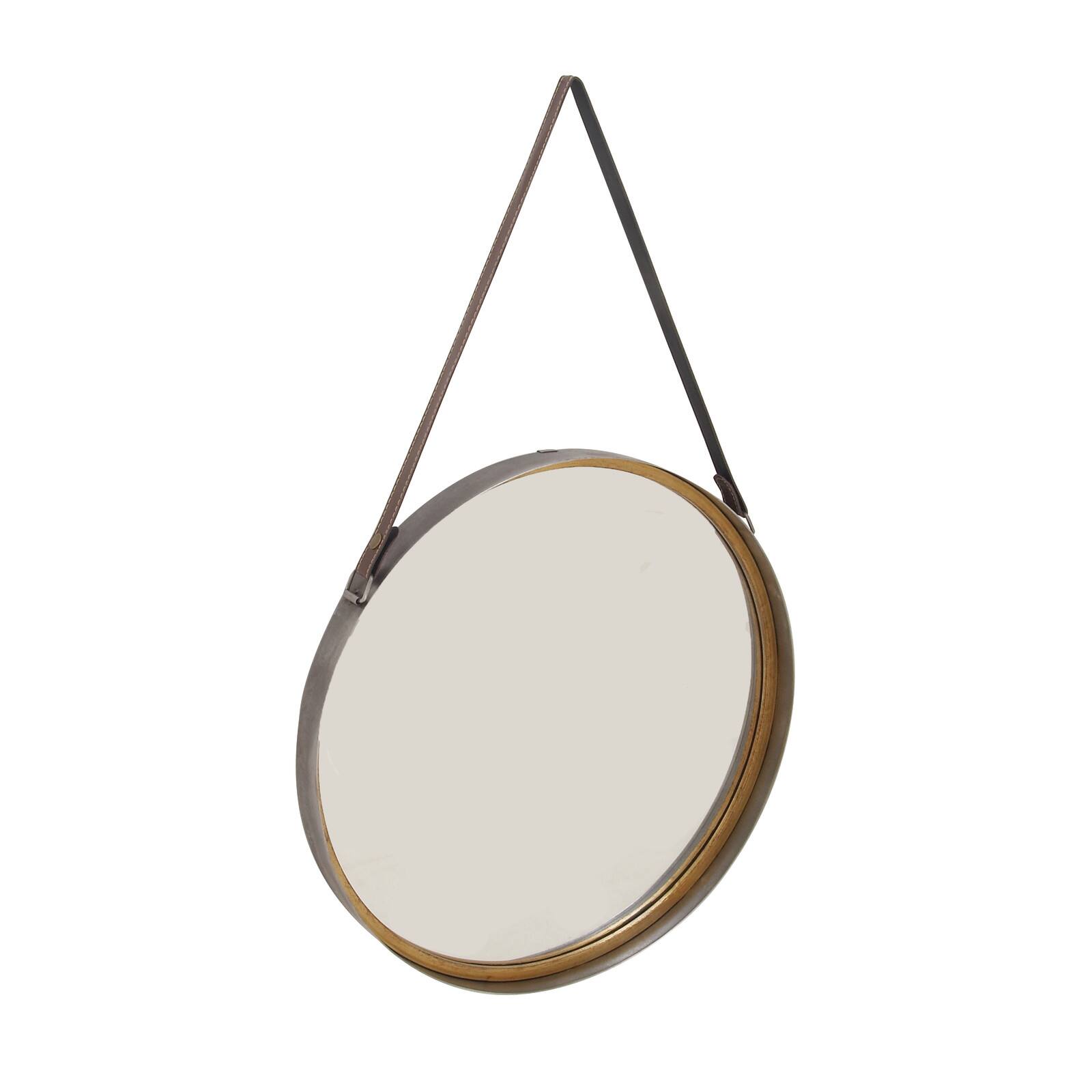 33" Gold Modern Metal Wall Mirror