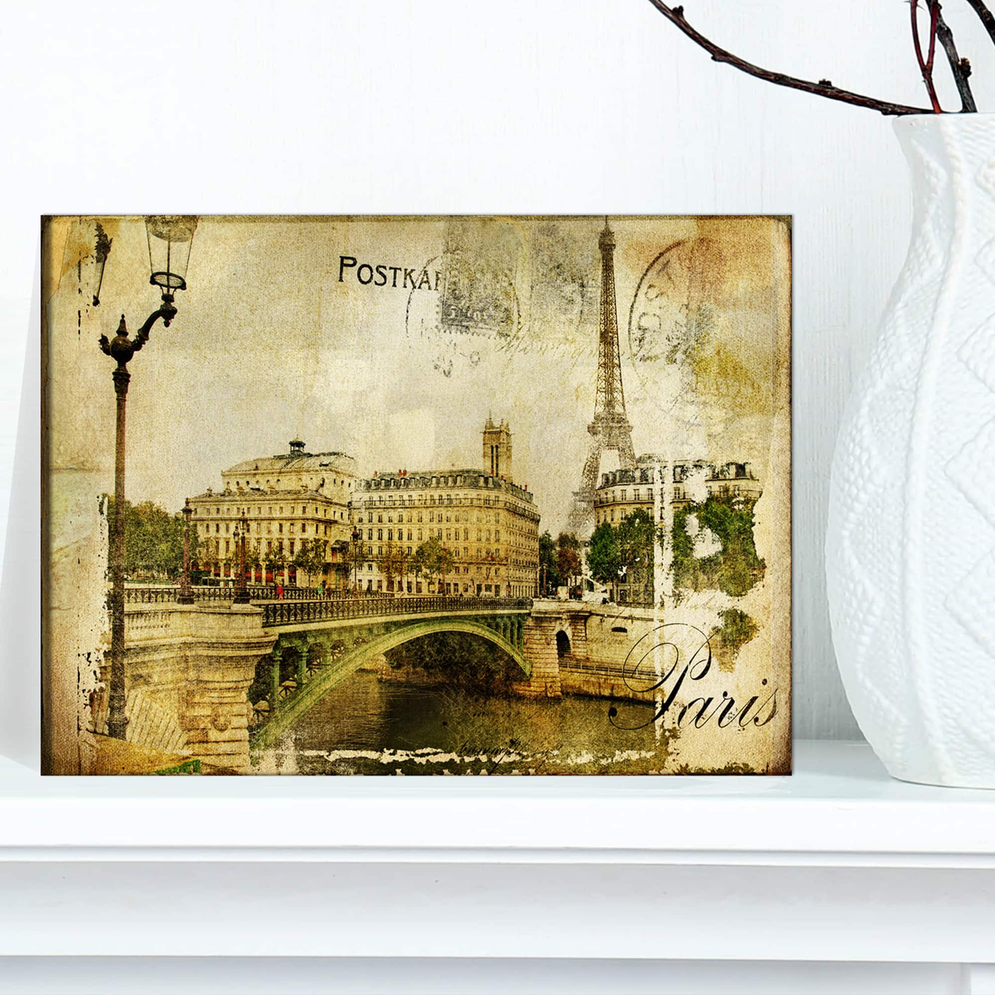 Designart - Vintage Paris - Abstract Cityscape Art
