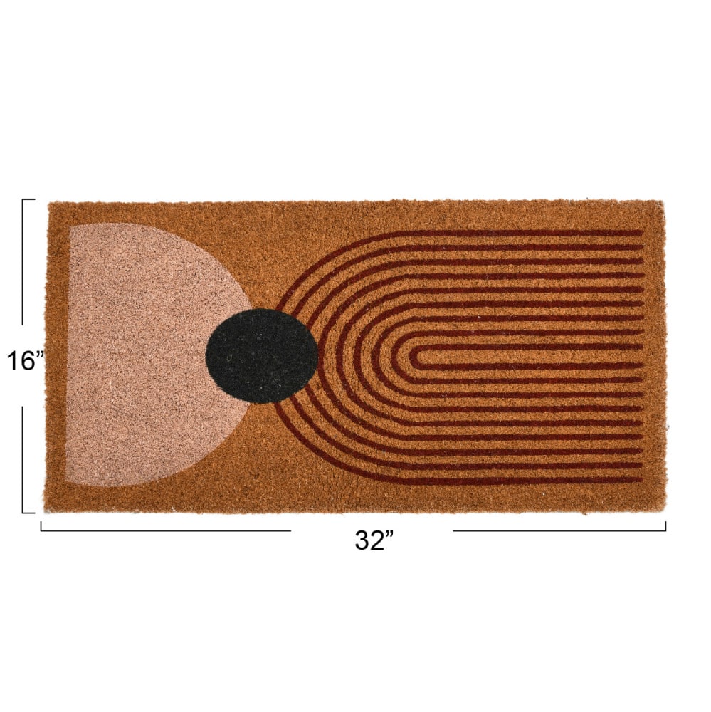 Hello Honey® Abstract Print Coir Doormat