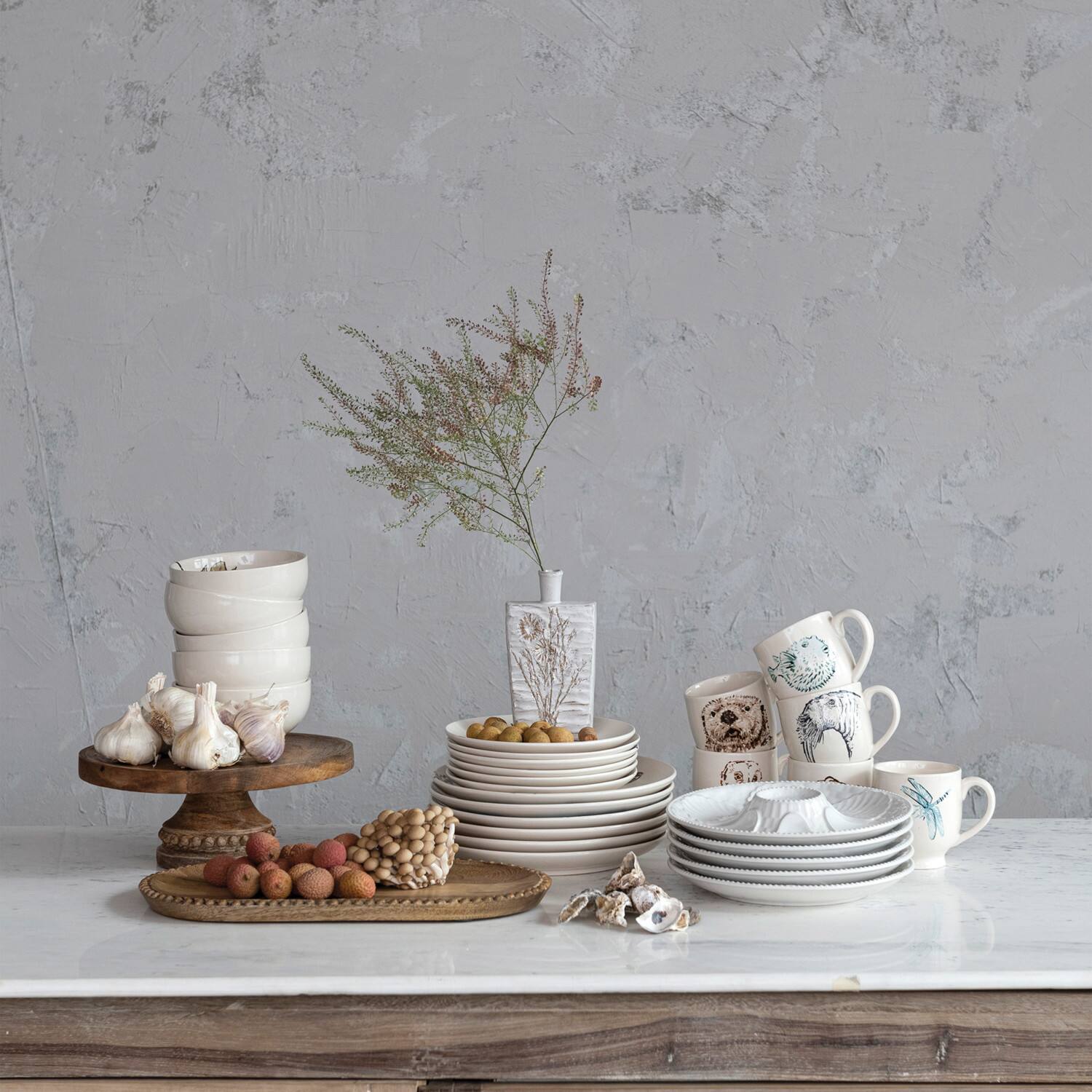 Hello Honey® 8.25" Wildlife Stoneware Dinner Plate Set