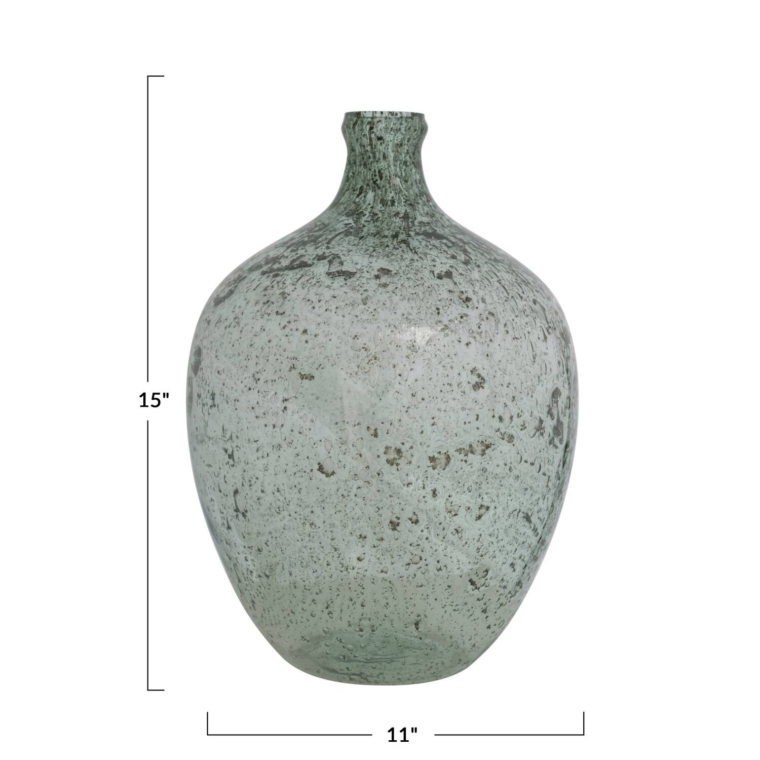 Hello Honey® 15" Green Recycled Glass Vase