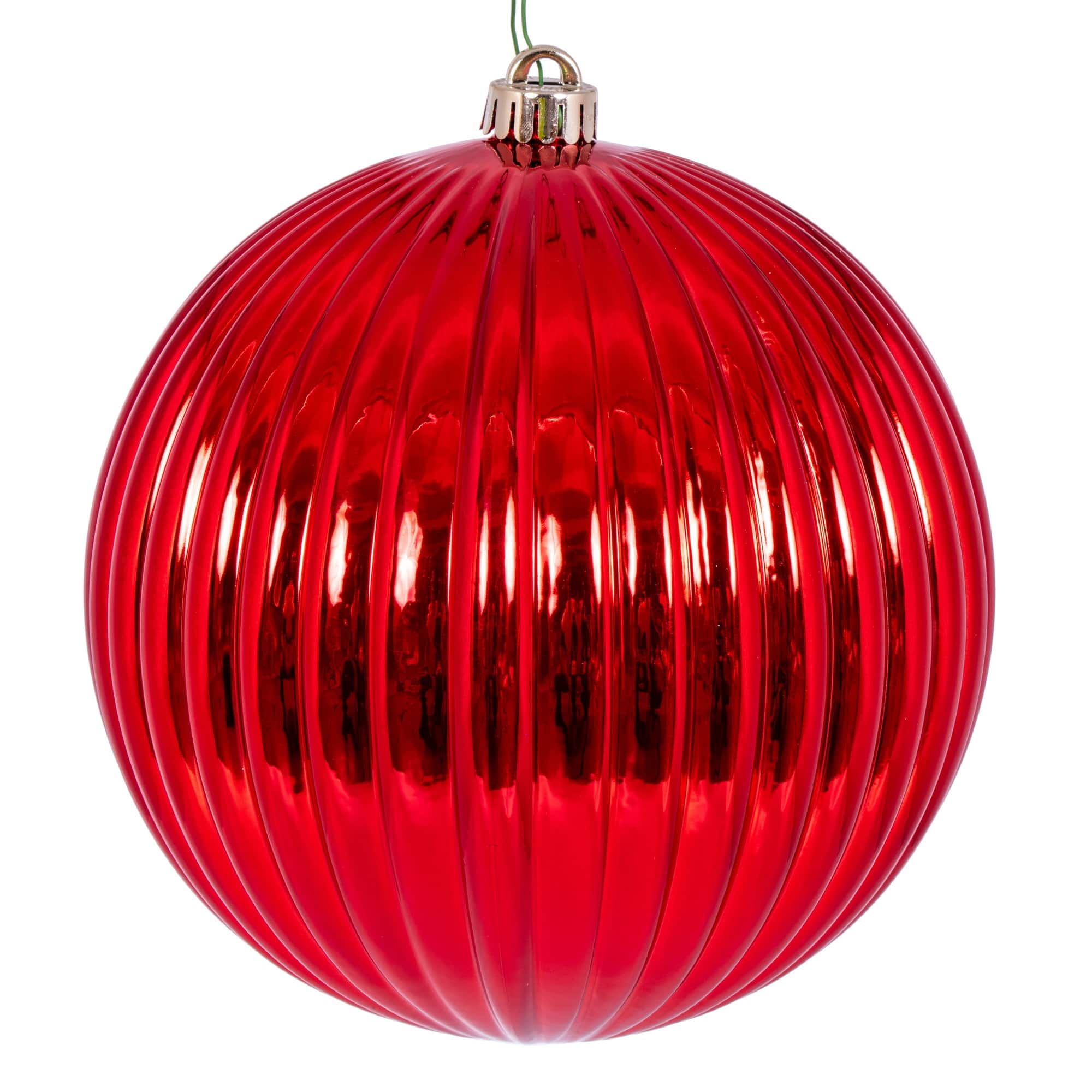 Vickerman 8" Shiny Lined Ball Ornament in Red | Michaels®