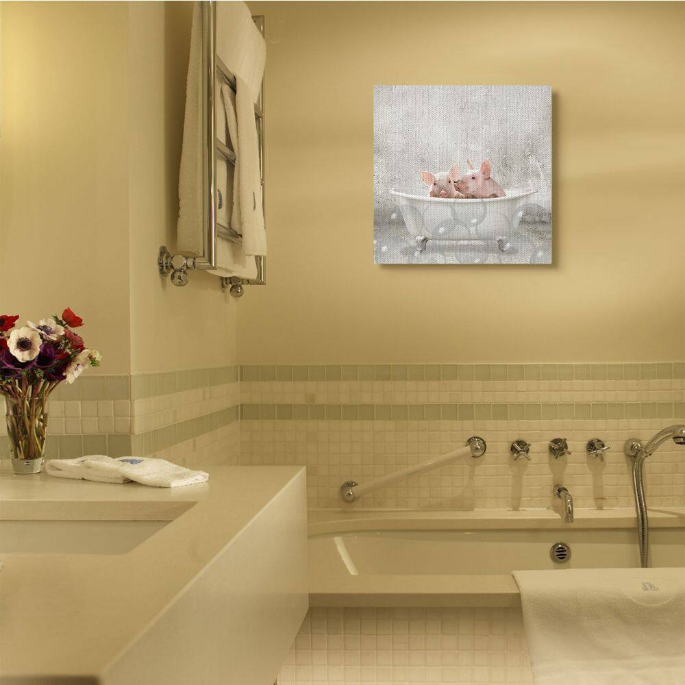 Stupell Industries Piglet Bath Time Canvas Wall Art