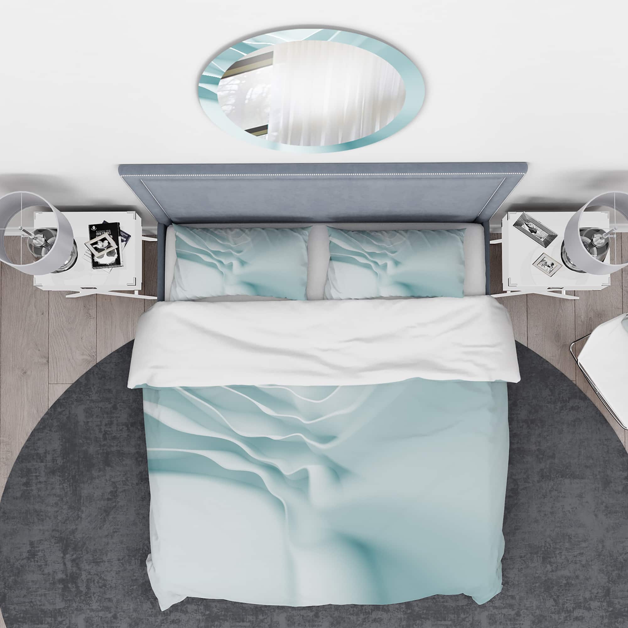 Designart '3D Light Blue Abstract Architecture' Modern & Contemporary Bedding Set - Duvet Cover & Shams