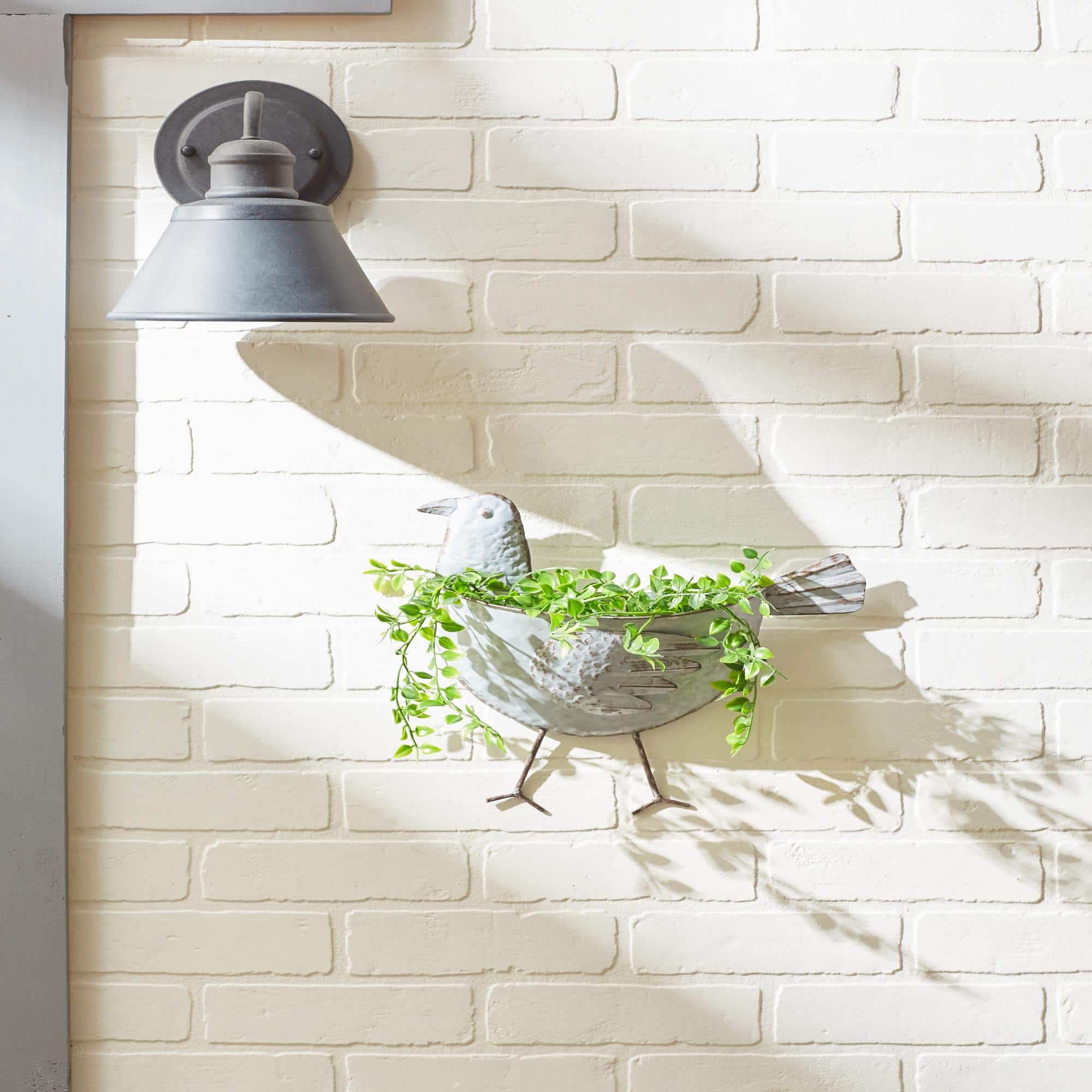DII® 12.5" Bird Galvanized Wall Planter