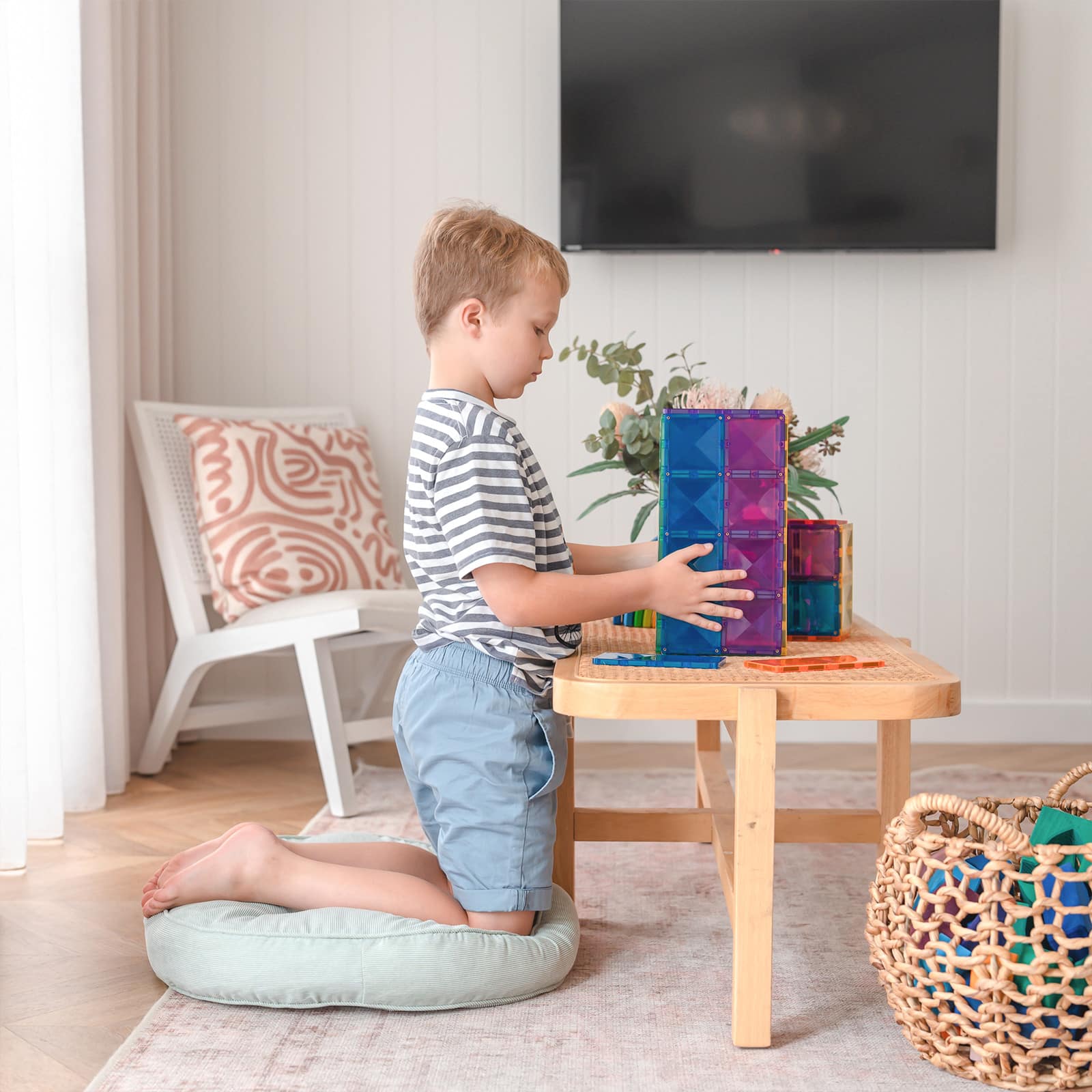 Connetix® Rainbow Rectangle Magnetic Tiles Kit