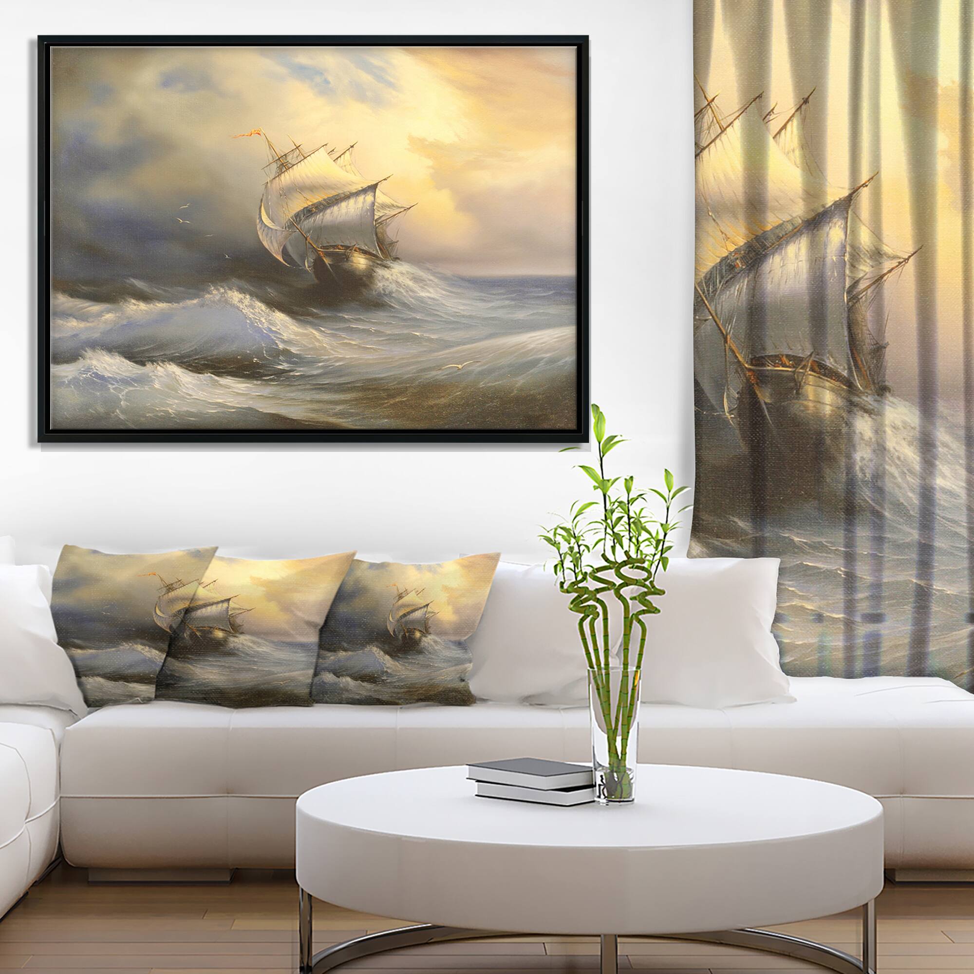 Designart - Vessel in Stormy Sea