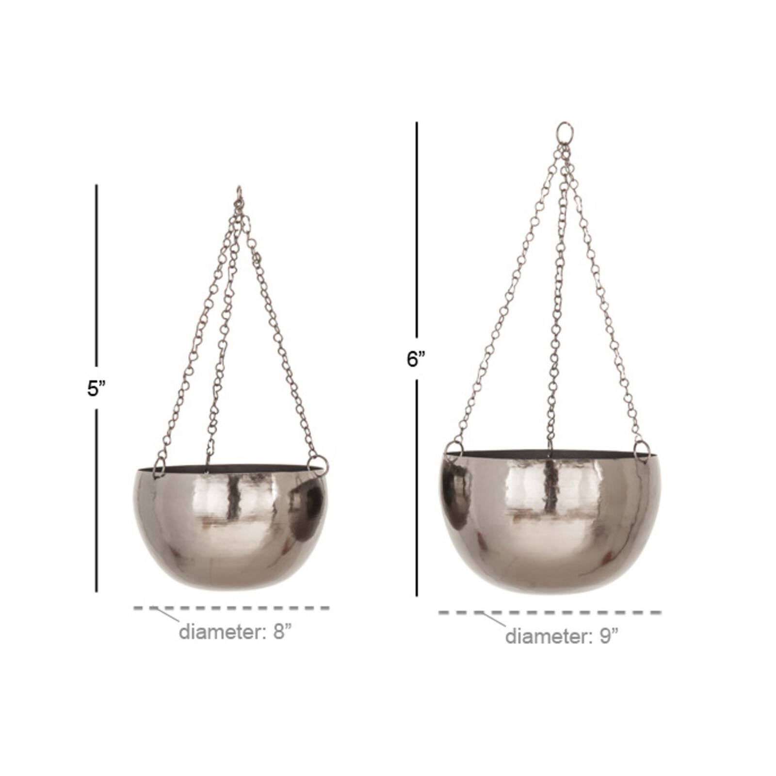 Black Metal Glam Hanging Planter Set