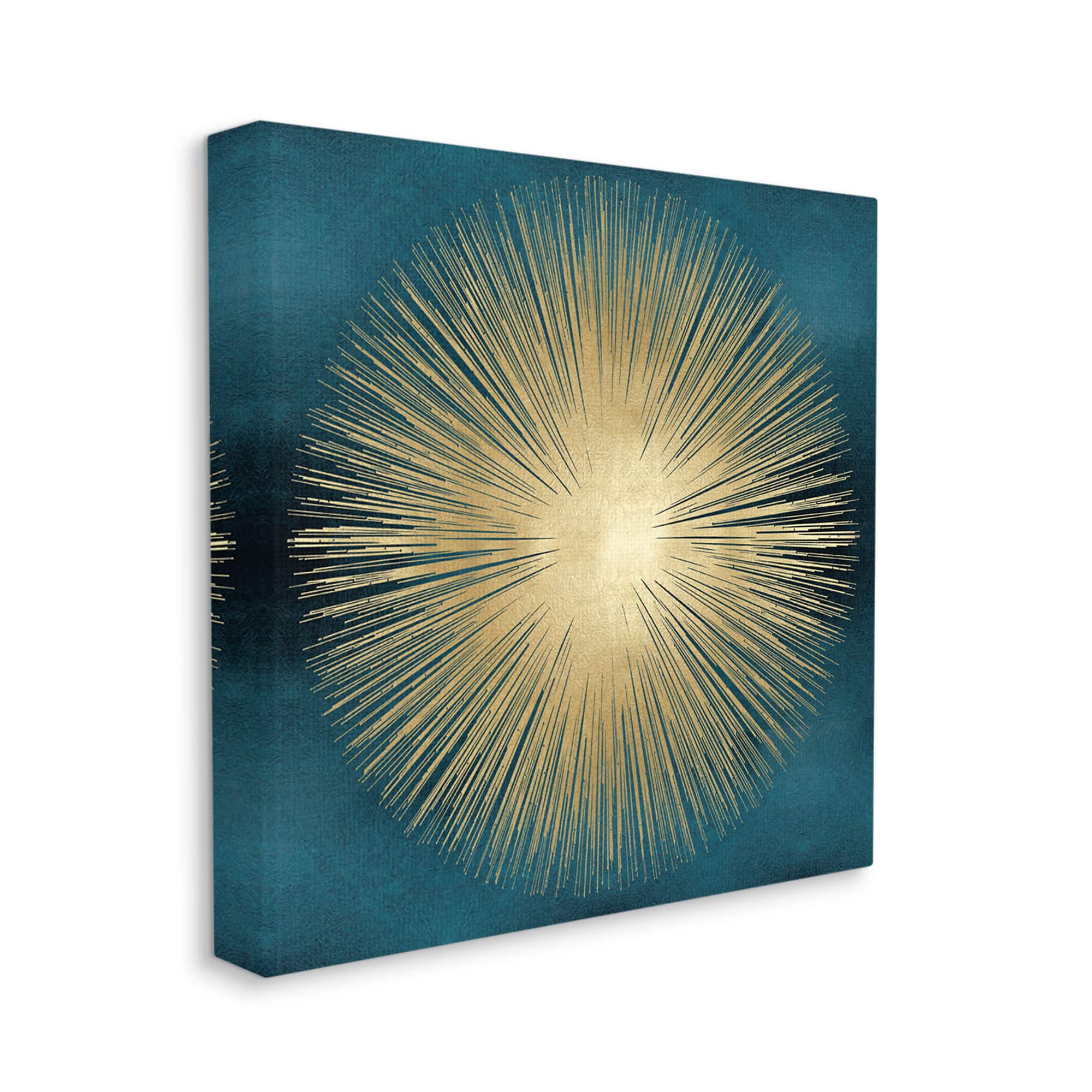Stupell Industries Abstract Deco Sunburst Shape Dark Blue Wall Art
