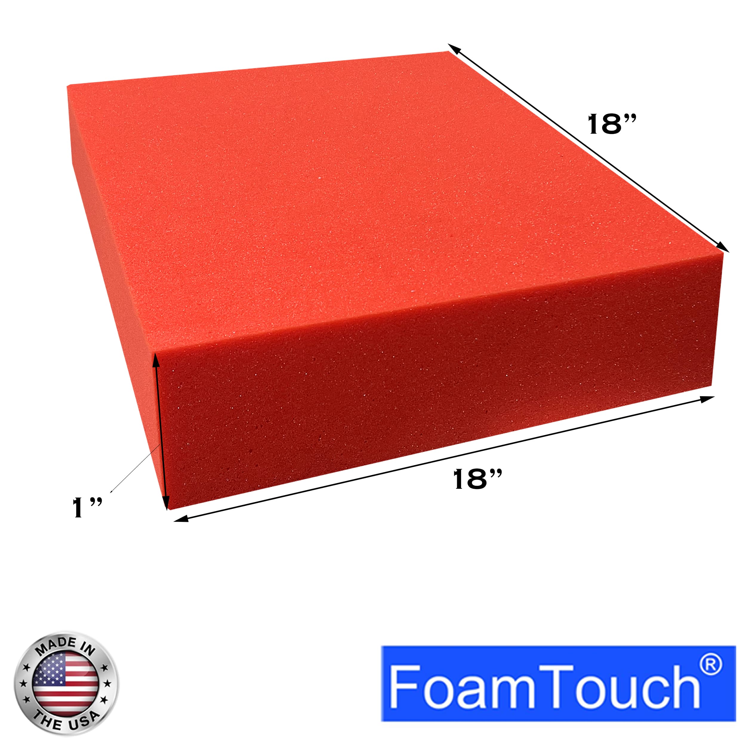 FoamTouch® 1" x 18" x 18" High Density Upholstery Foam
