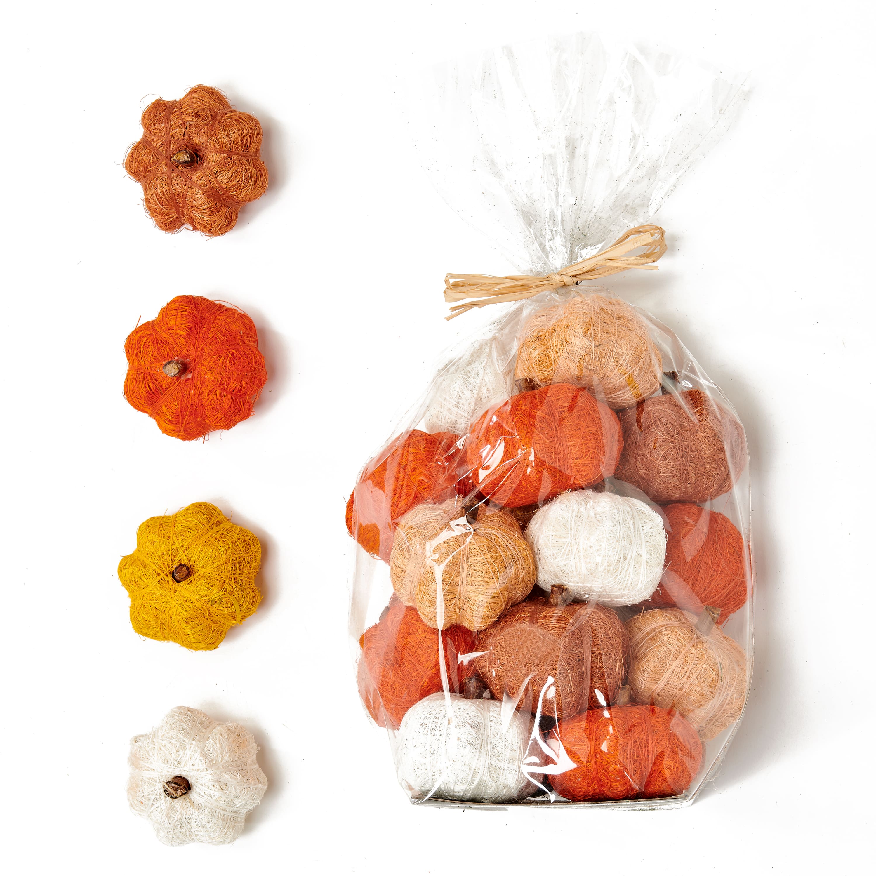 2.5" Coco Fiber Tabletop Pumpkins, 18ct.