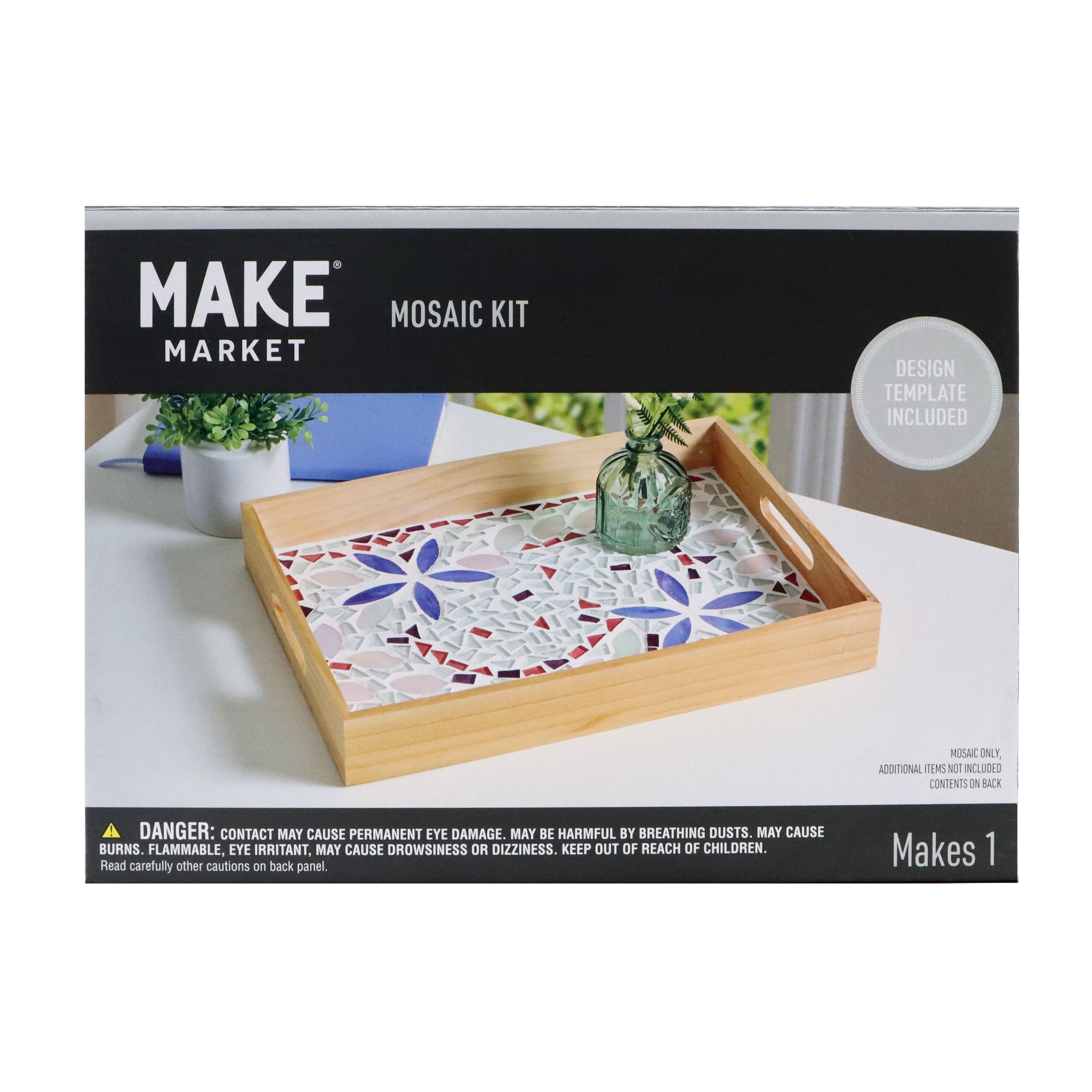 14" Purple Flower Rectangle Tray Mosaic Kit by Make Market®