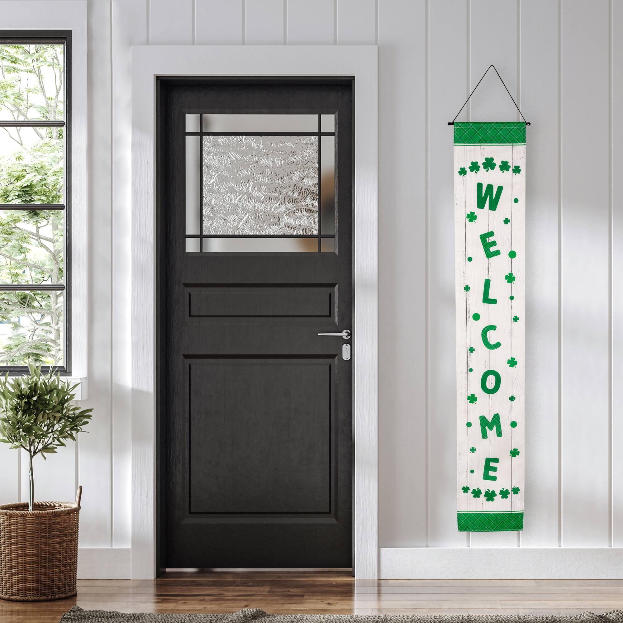 71" Welcome St. Patrick's Day Porch Door Hanging Banner Set