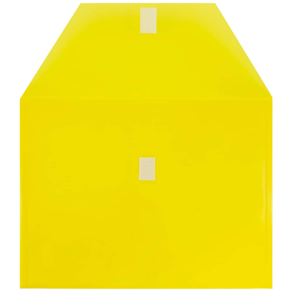 JAM Paper 9.5" x 12.5" Yellow Plastic Hook & Loop Closure Envelopes, 12ct.