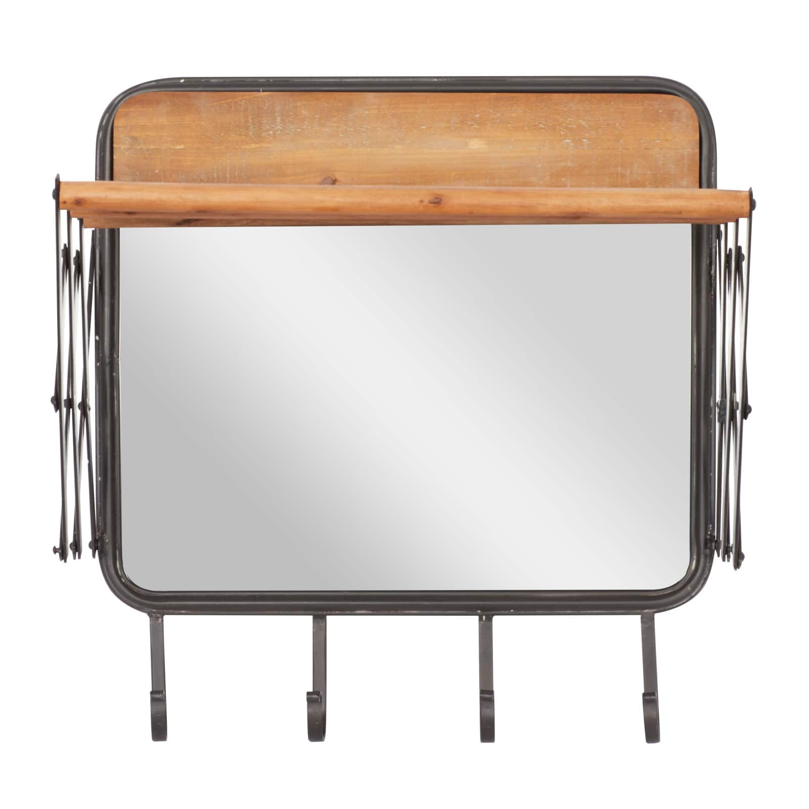 Brown Metal Industrial Wall Hook, 19" x 19" x 14"