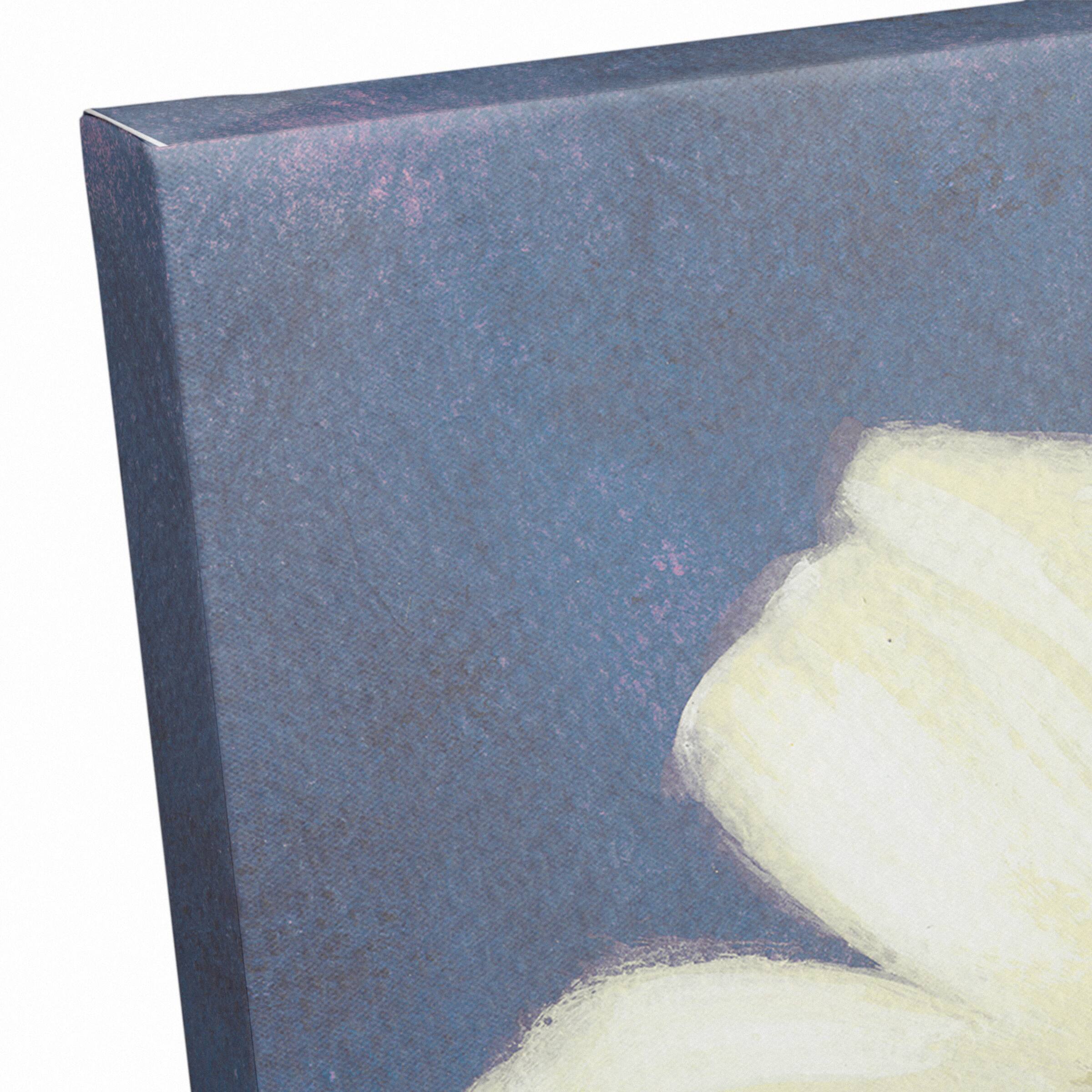Lilies on Blue Canvas Wall Art