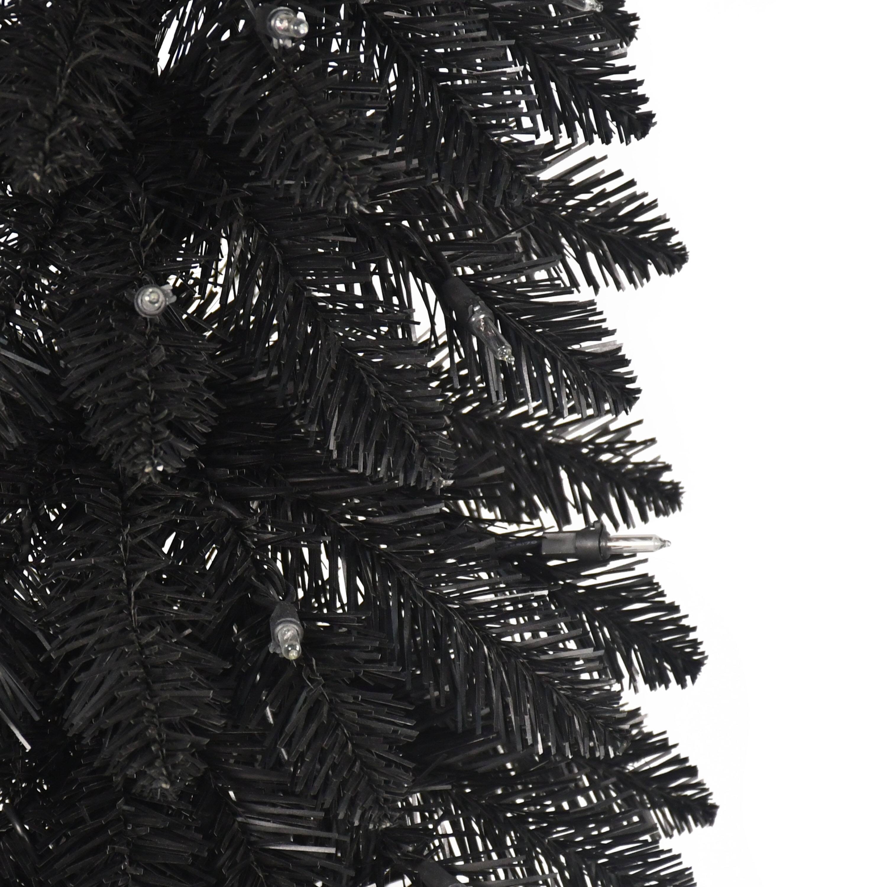 6ft. Pre-Lit Black Alpine Pencil Artificial Christmas Tree, Clear Lights