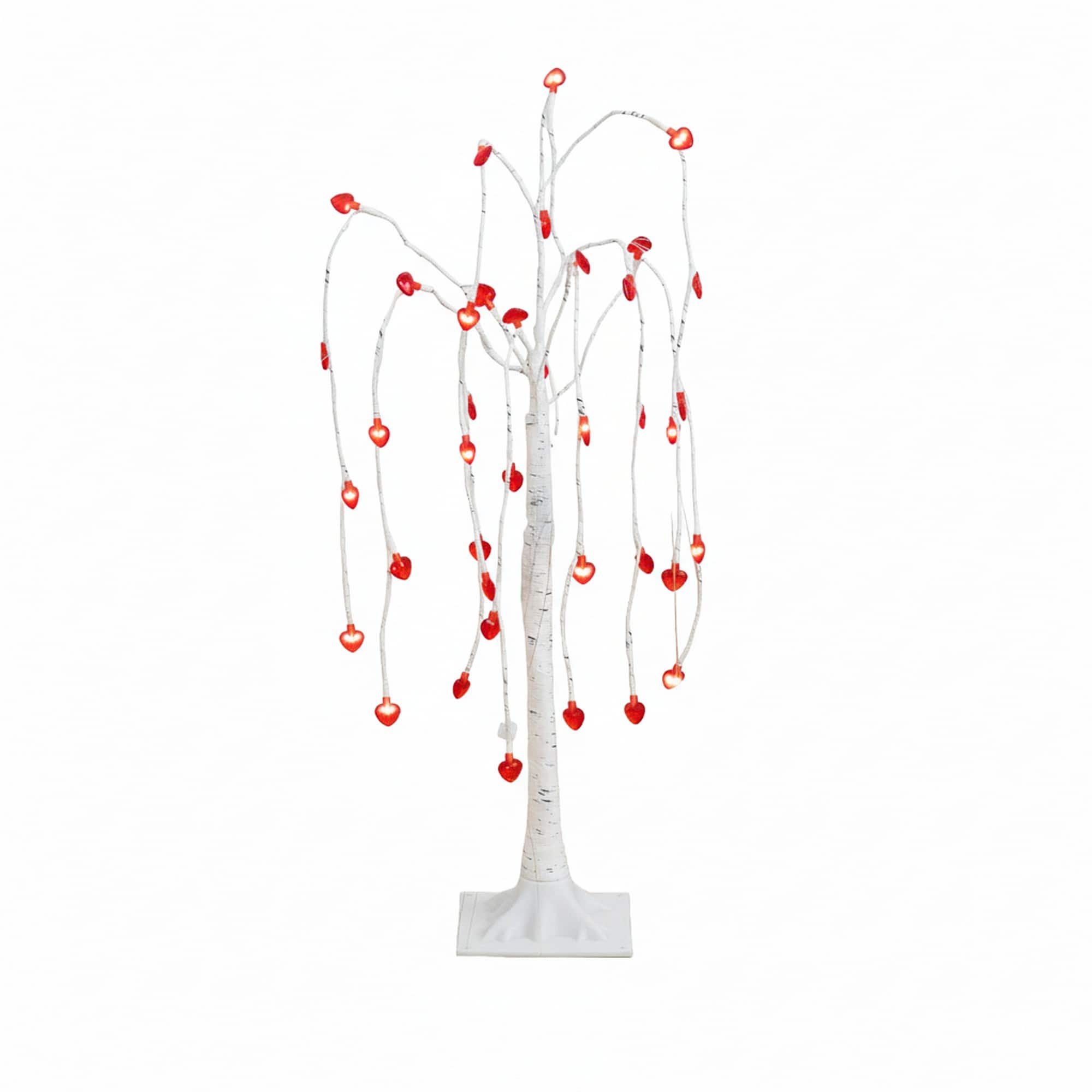 3ft. Pre-Lit Artificial Valentine's Day Willow Tree with 40 Heart Shaped LED Lights