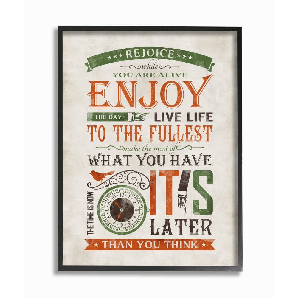 Stupell Industries Now Is The Time Inspirational with Frame Wall Accent