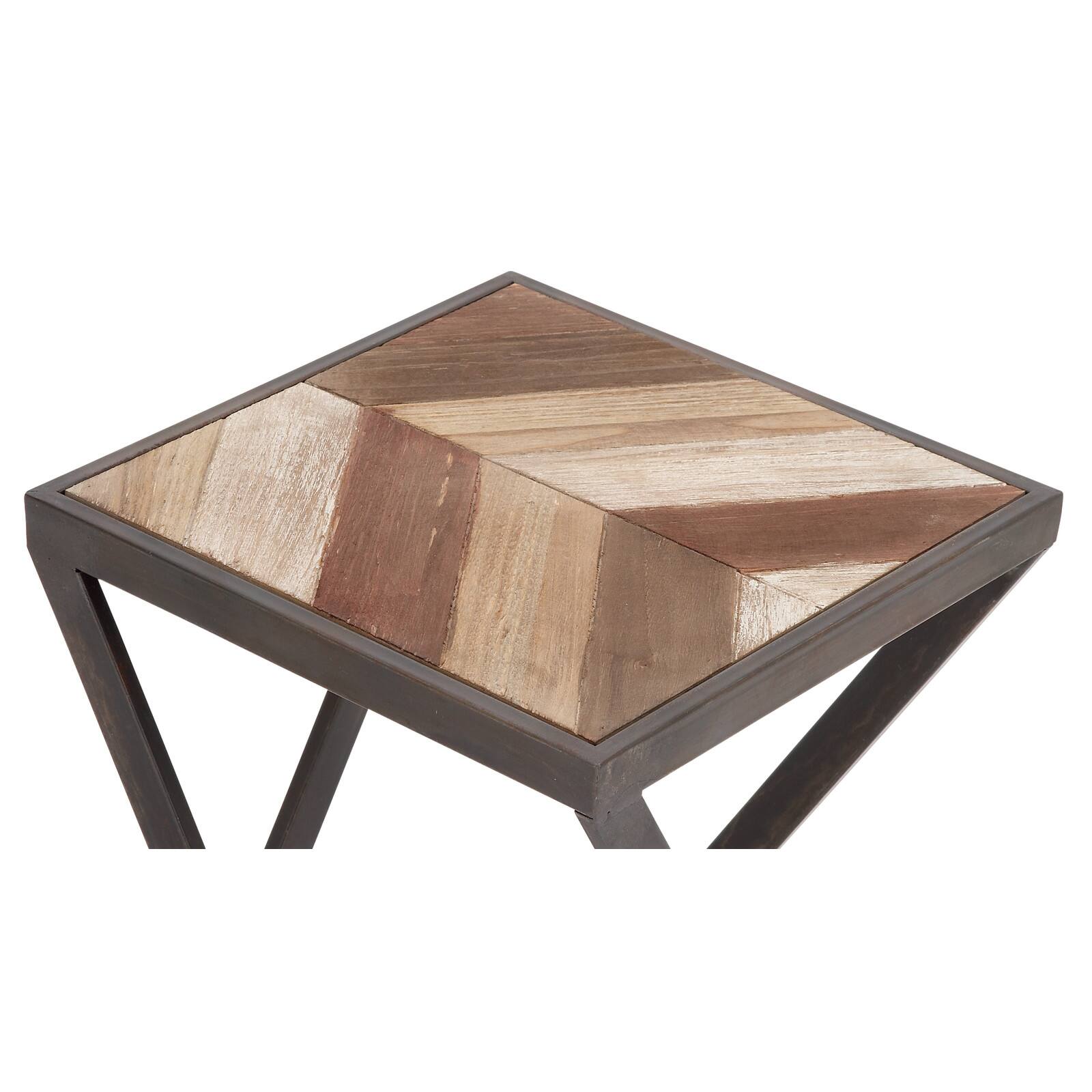 Brown Wood Modern Accent Table Set