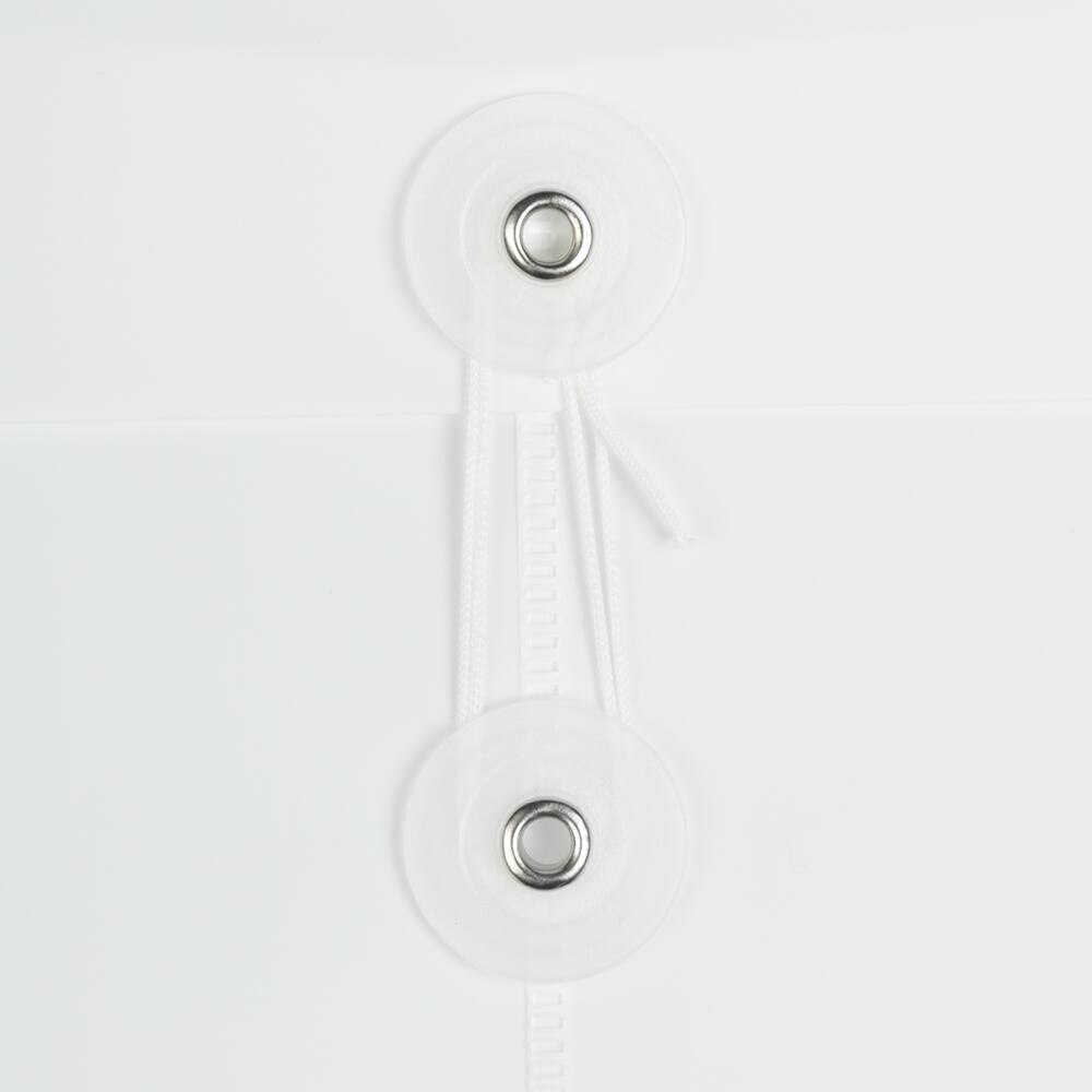 JAM Paper Letter Size Plastic Envelopes with Button & String Tie Closure