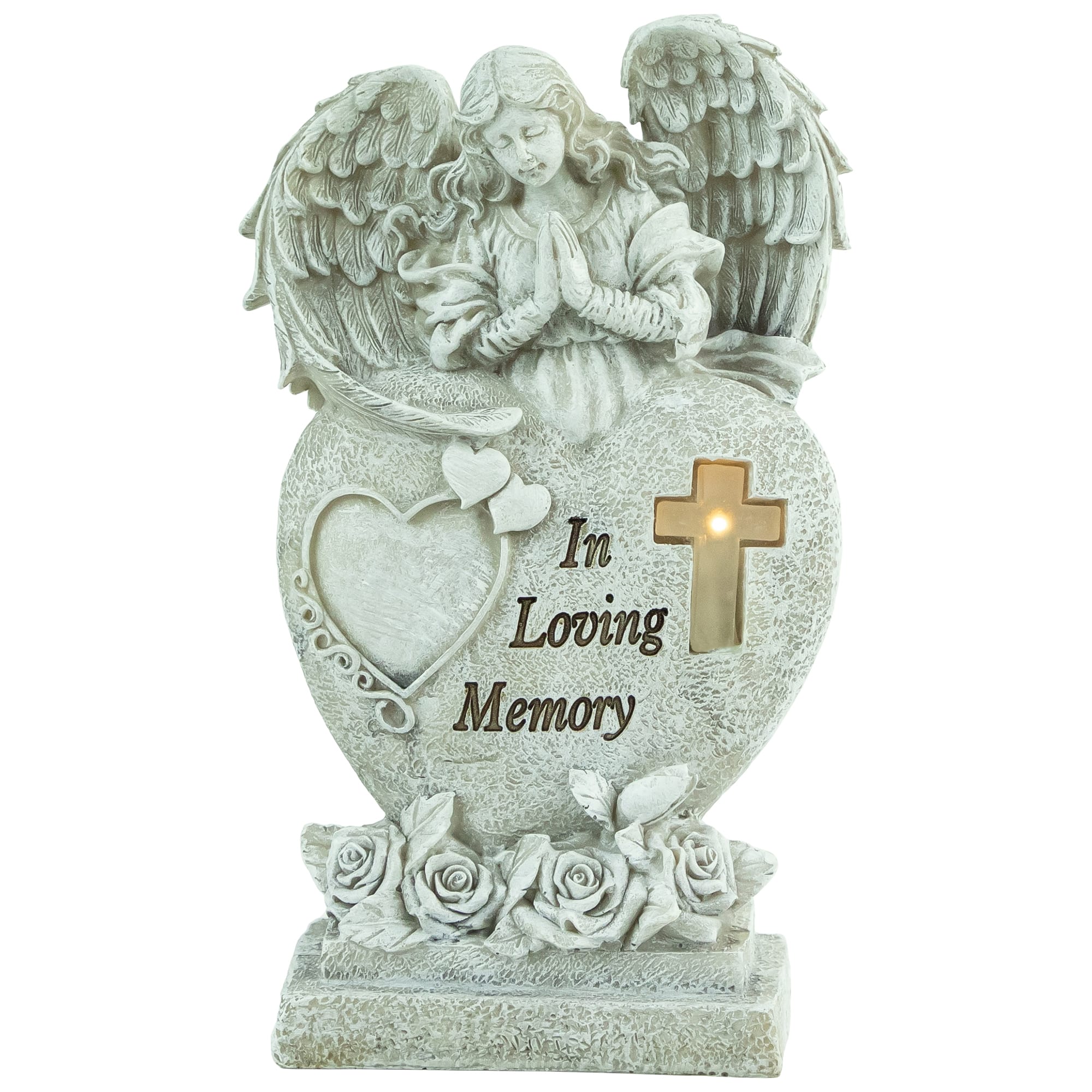 9.5" Solar LED Lighted Praying Angel Outdoor Garden Statue