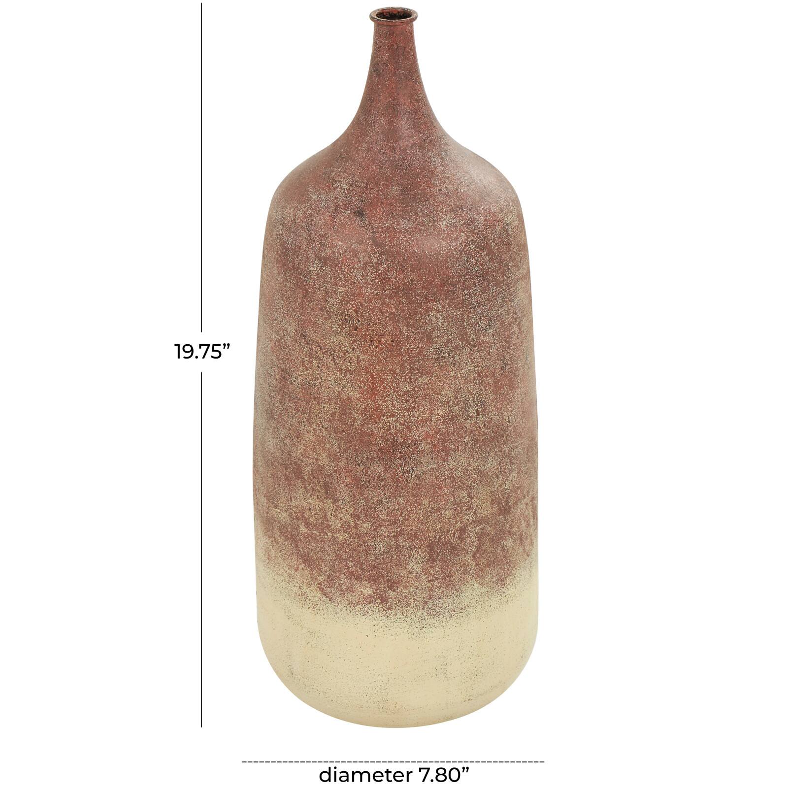 20" Copper Metal Distressed Textured Ombre Vase