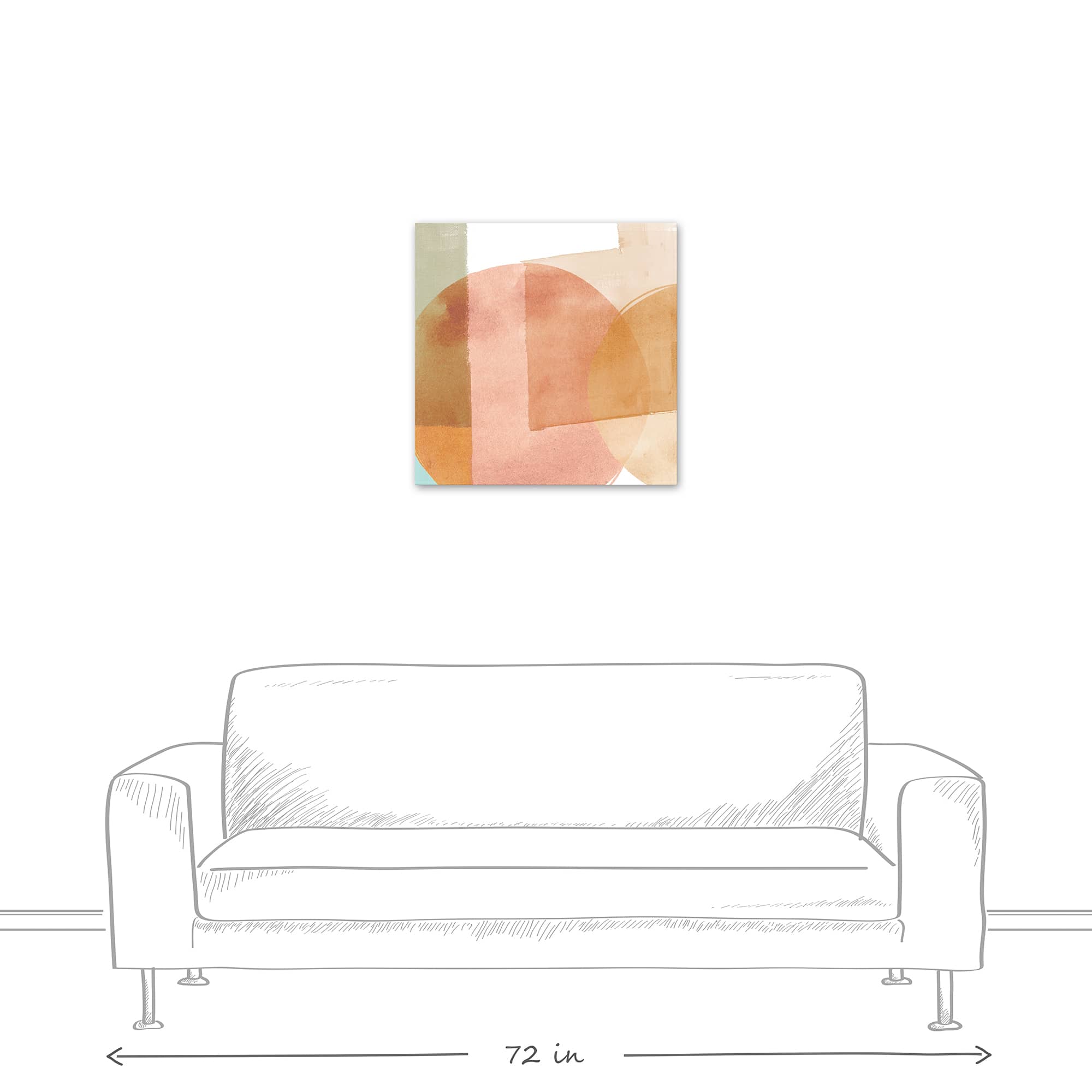 Modern Watercolor Shapes 24" x 24" Canvas Wall Art