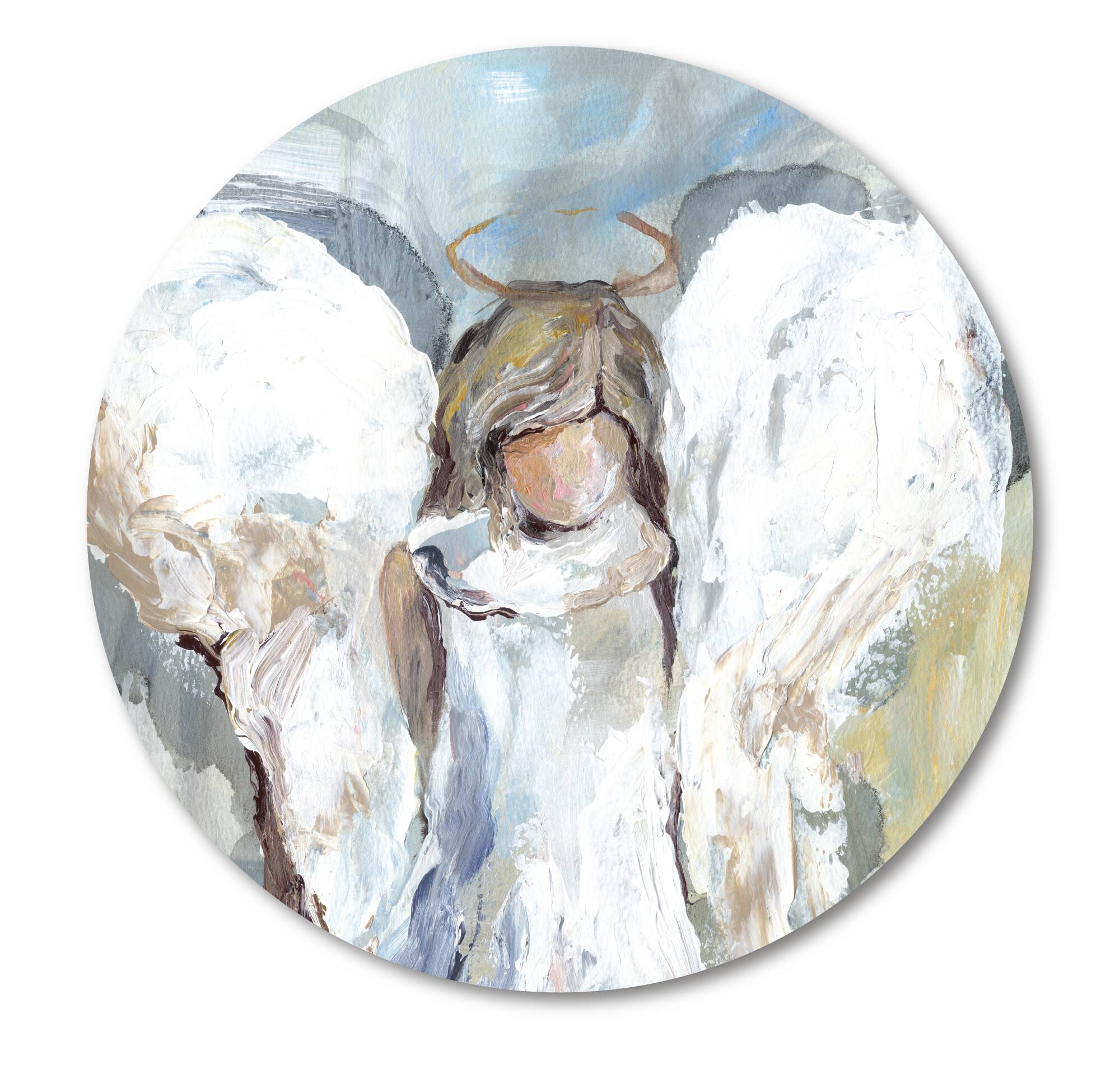 Courtside Market® Angel Circular Wood Wall Dècor