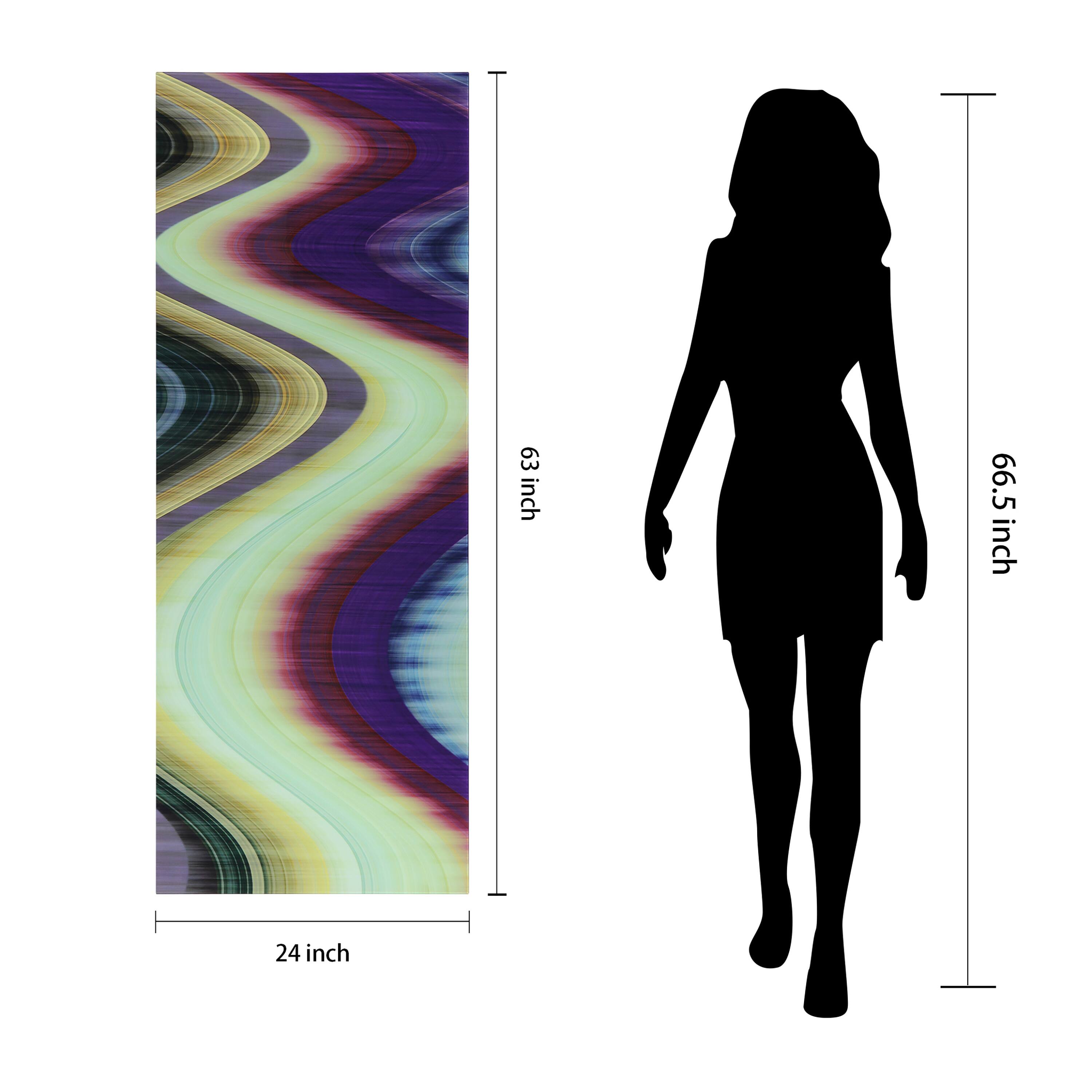 Empire Art Direct 24" x 63" Rumba Abstract 3 Frameless Free Floating Printed Tempered Glass Wall Art
