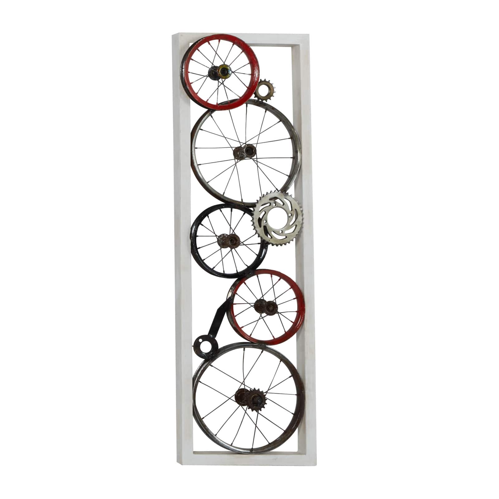 49" White Metal & Wood Rustic Wall Décor