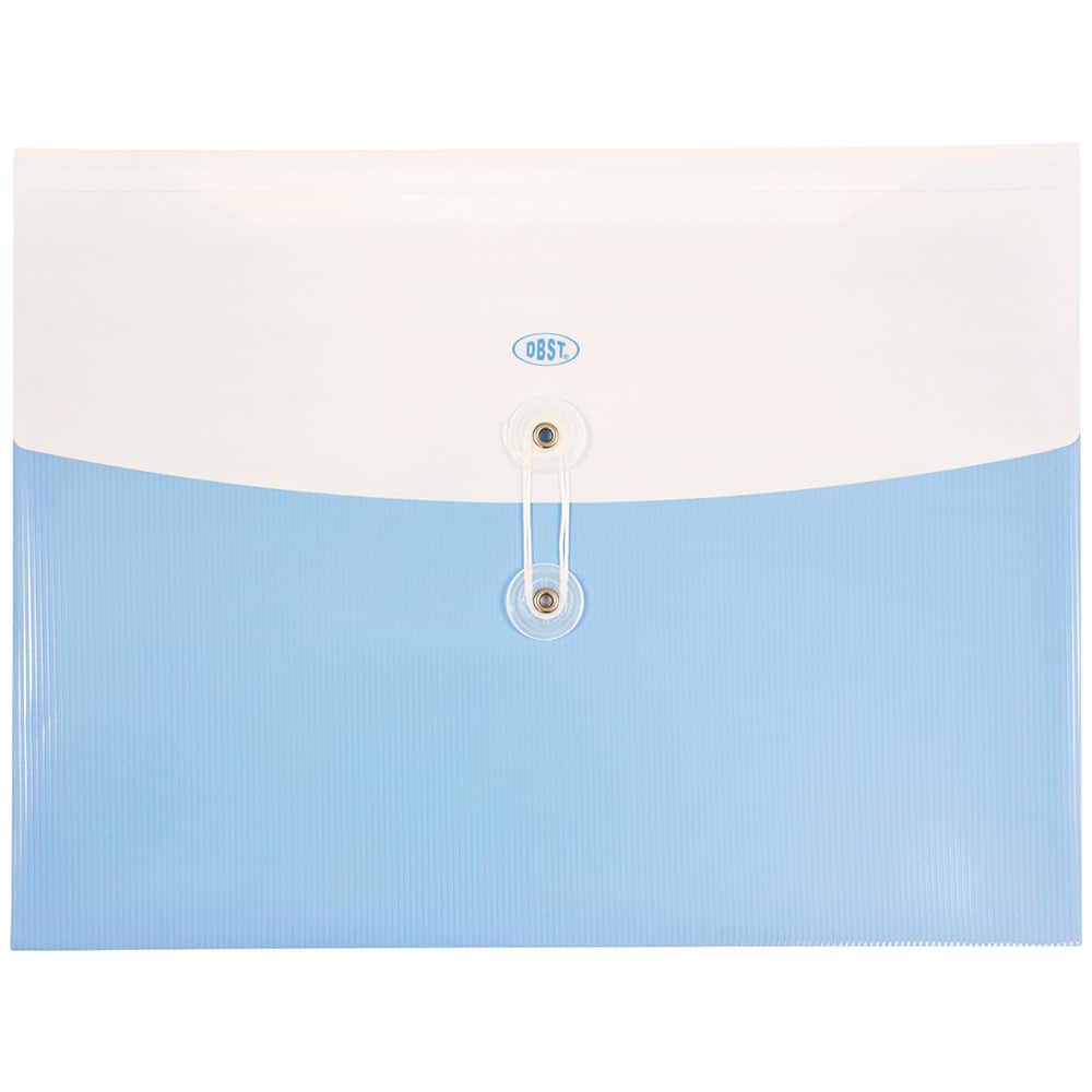 JAM Paper 9.75" x 13" Two-Tone Light Blue Plastic Button & String Tie Closure Envelopes, 12ct.