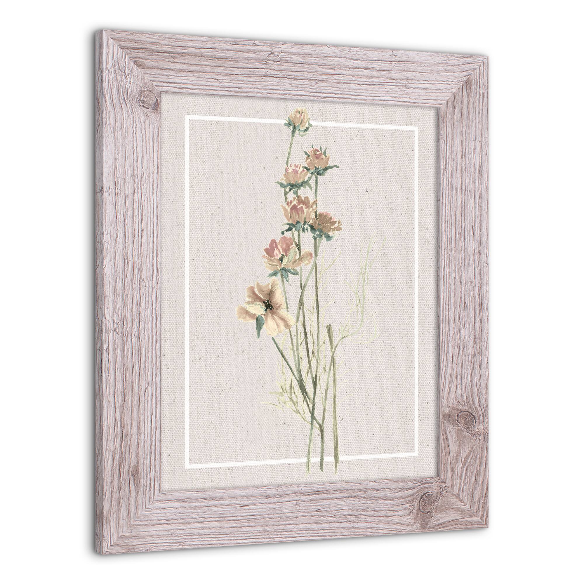 Framed Western Faded Linen Floral Print