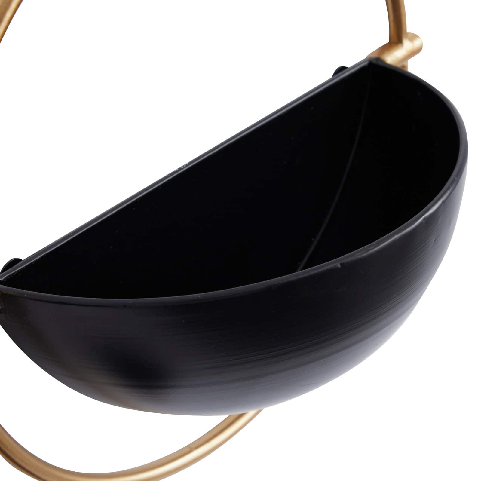Set of 3 Black Iron Contemporary Planters, 15" x 14" x 5"