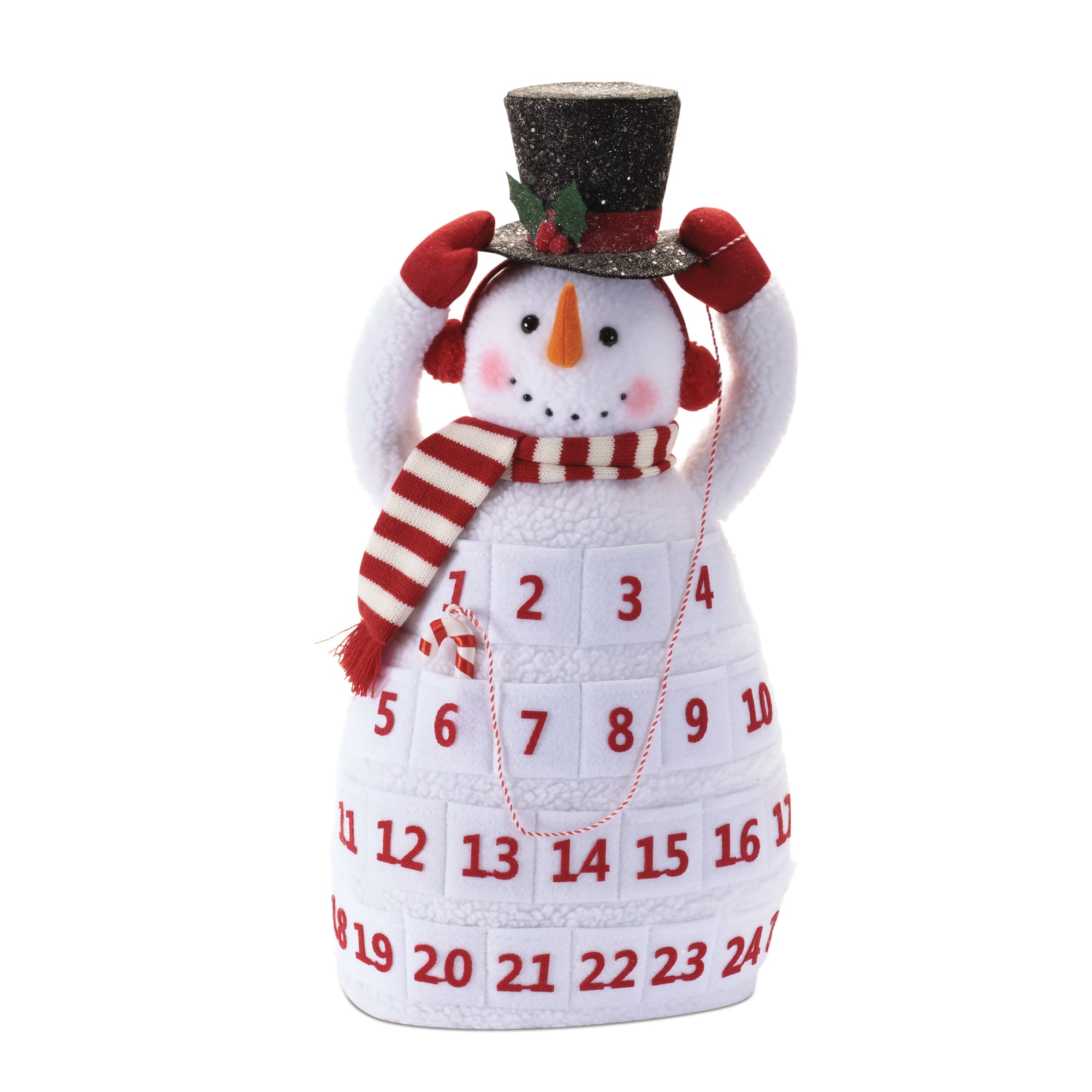 Melrose 20.5" Plush Snowman Christmas Countdown Shelf Sitter