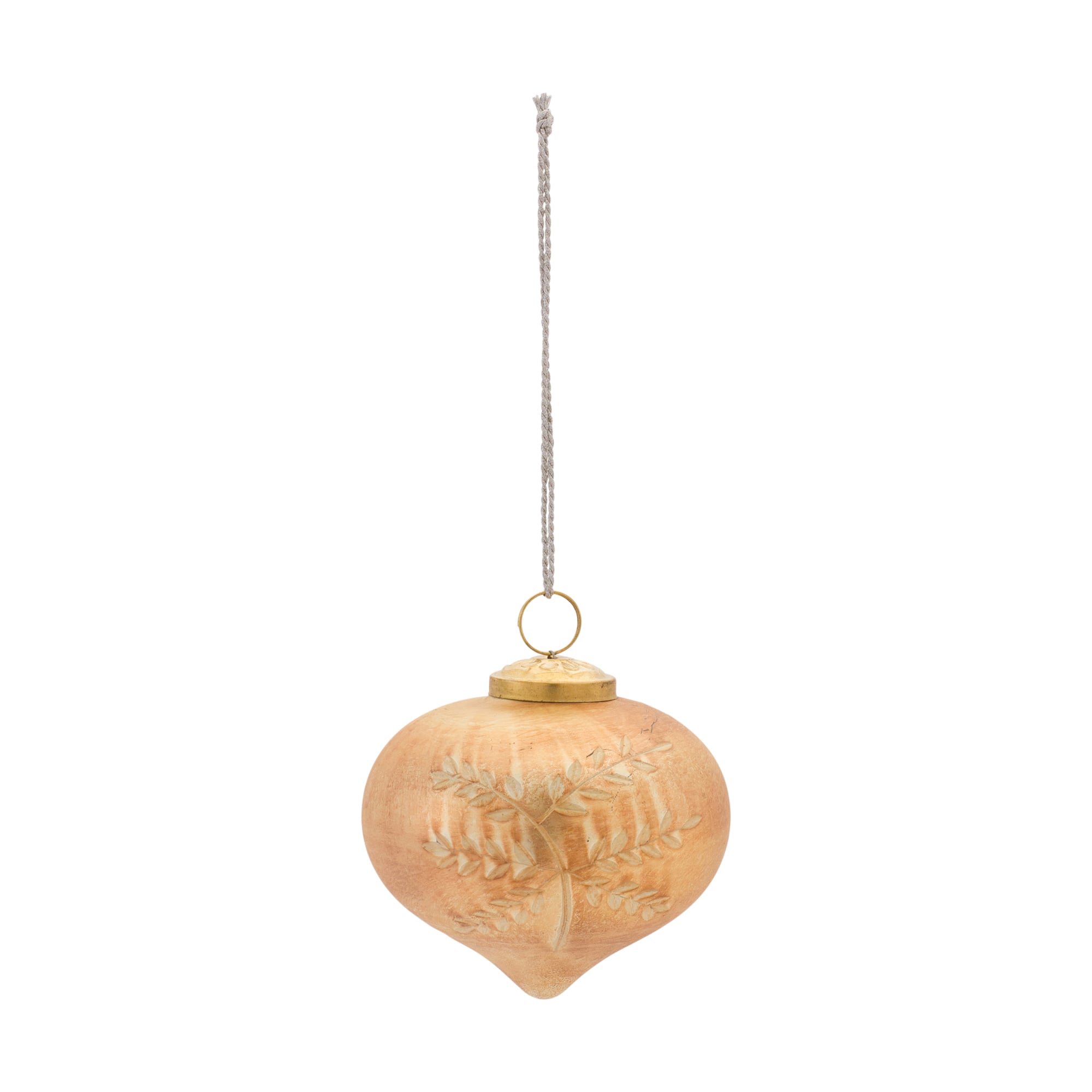 6ct. Orange Etched Mercury Glass Onion Ornaments